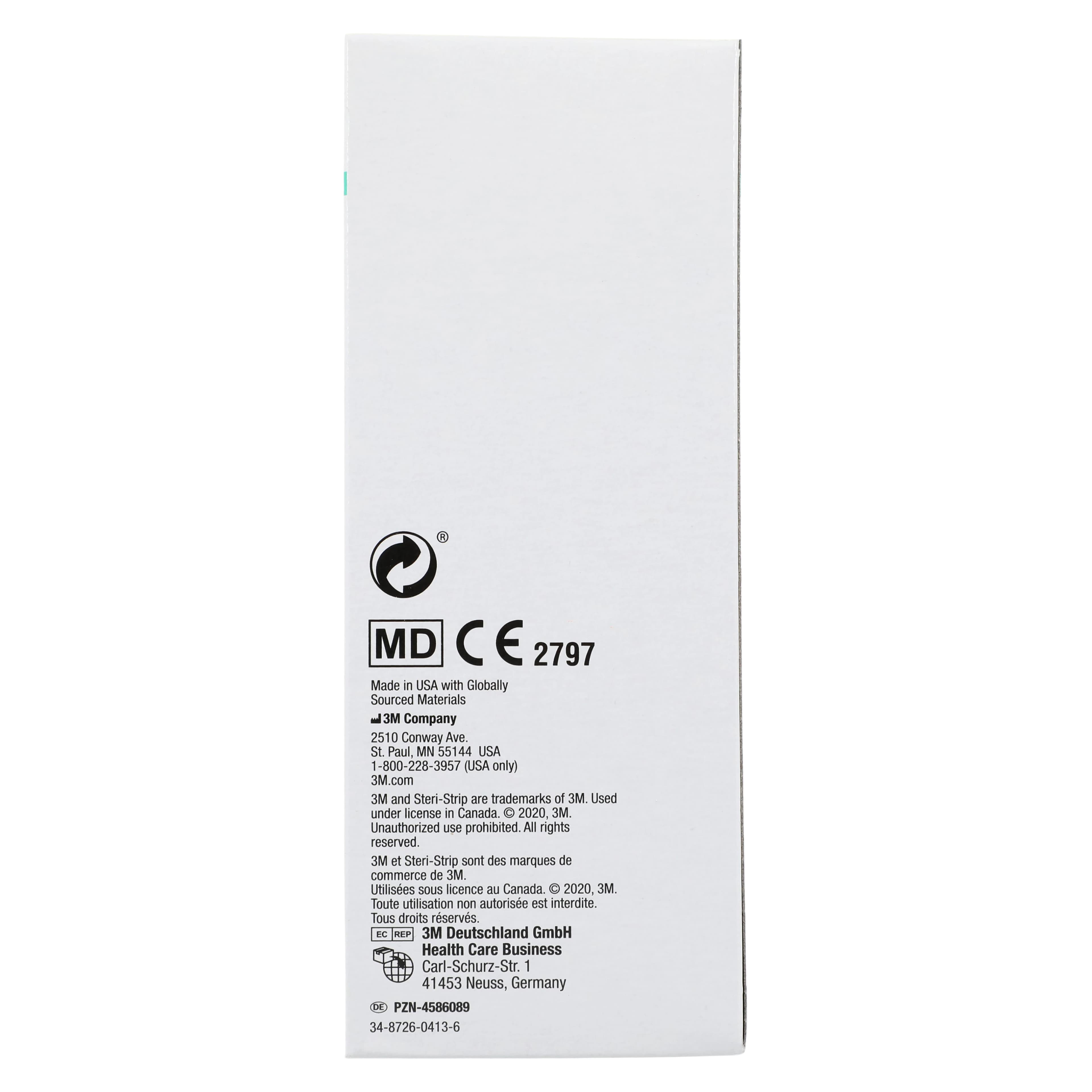 3M Steri-Strip Adhesive Skin Closures, Reinforced, 1/4" x 1-1/2", White, Sterile, 50/Box, R1542 thumbnail 6