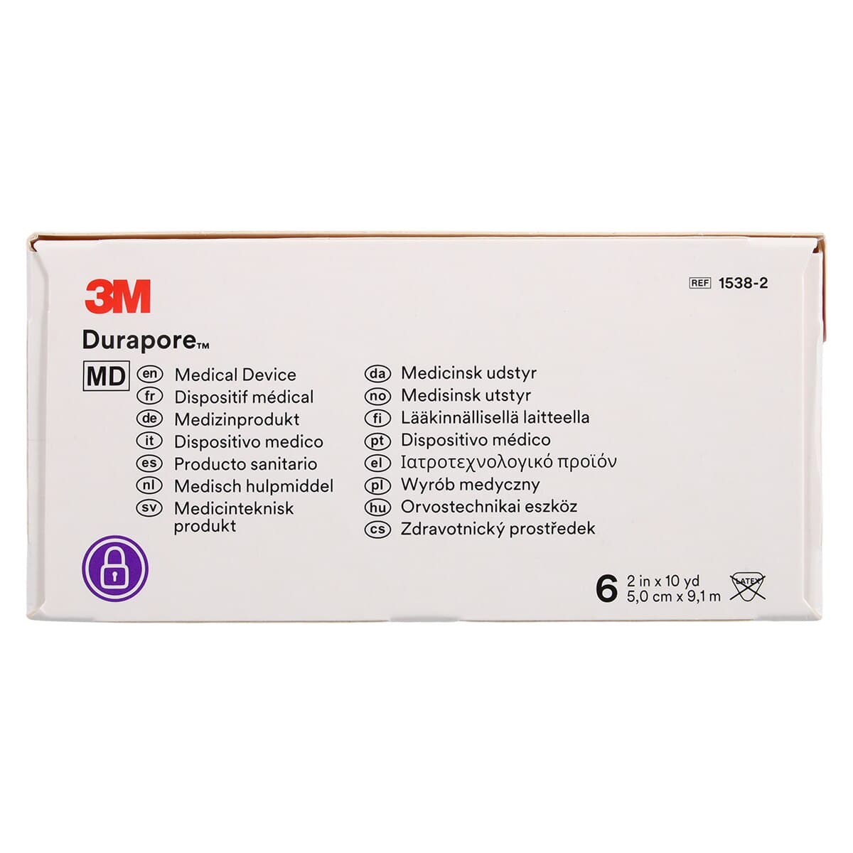 3M Durapore Surgical Tape, Silk Cloth, 2" x 10 yd, White, Non-Sterile, 6/Box, 1538-2 thumbnail 4