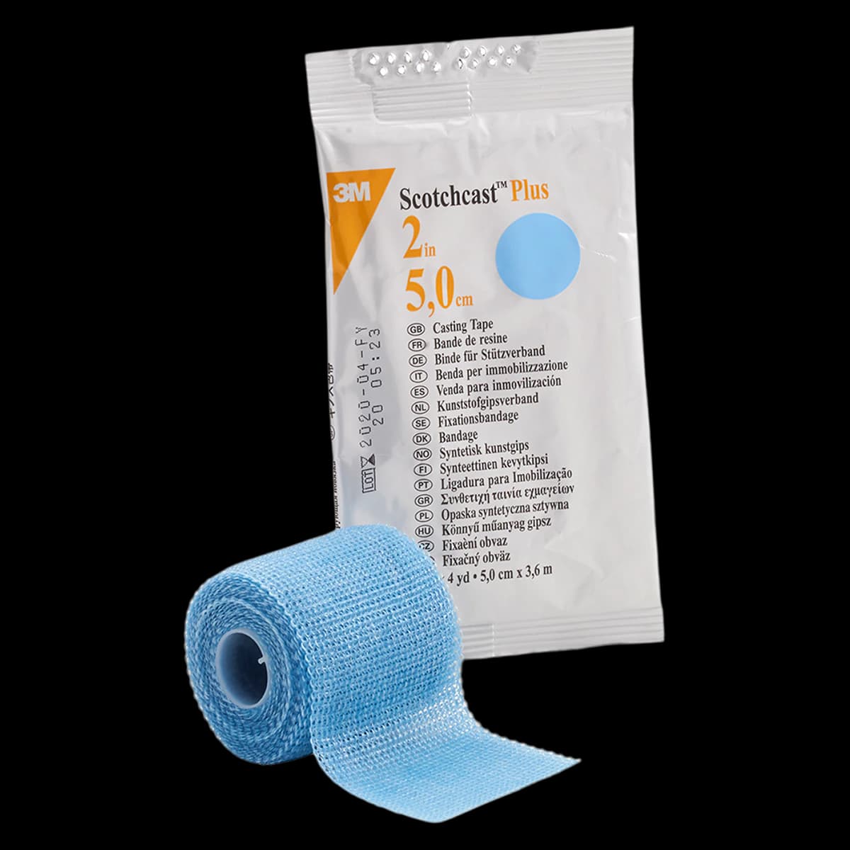 3M Scotchcast Plus Casting Tape, 2" x 4 yds, Light Blue, 10/Case, 82002L - 3M SCOTCHCAST PLUS CASTING TAPE, 82002L - Image 1
