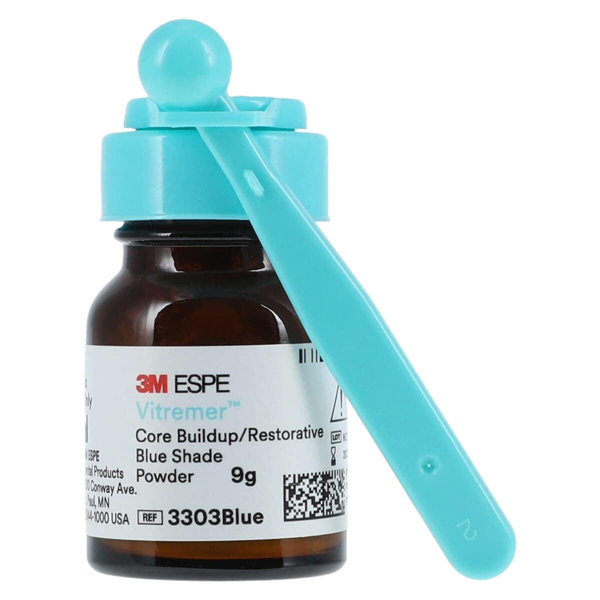 3M Vitremer Core Buildup/Restorative Powder Refill & Spoon, Blue Shade, 9 g, 3303BLUE thumbnail 3