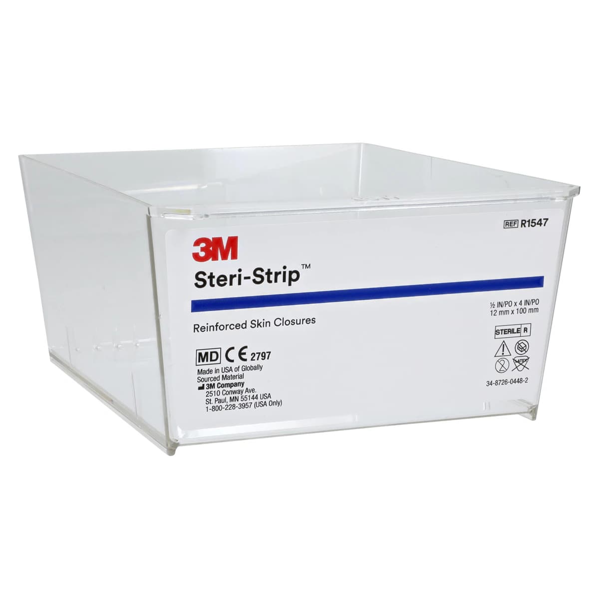 3M Steri-Strip Reinforced Adhesive Skin Closures, 1/2" x 4" (12mm x 100mm), 6 Strips per Envelope, 50 per Box, R1547 thumbnail 5