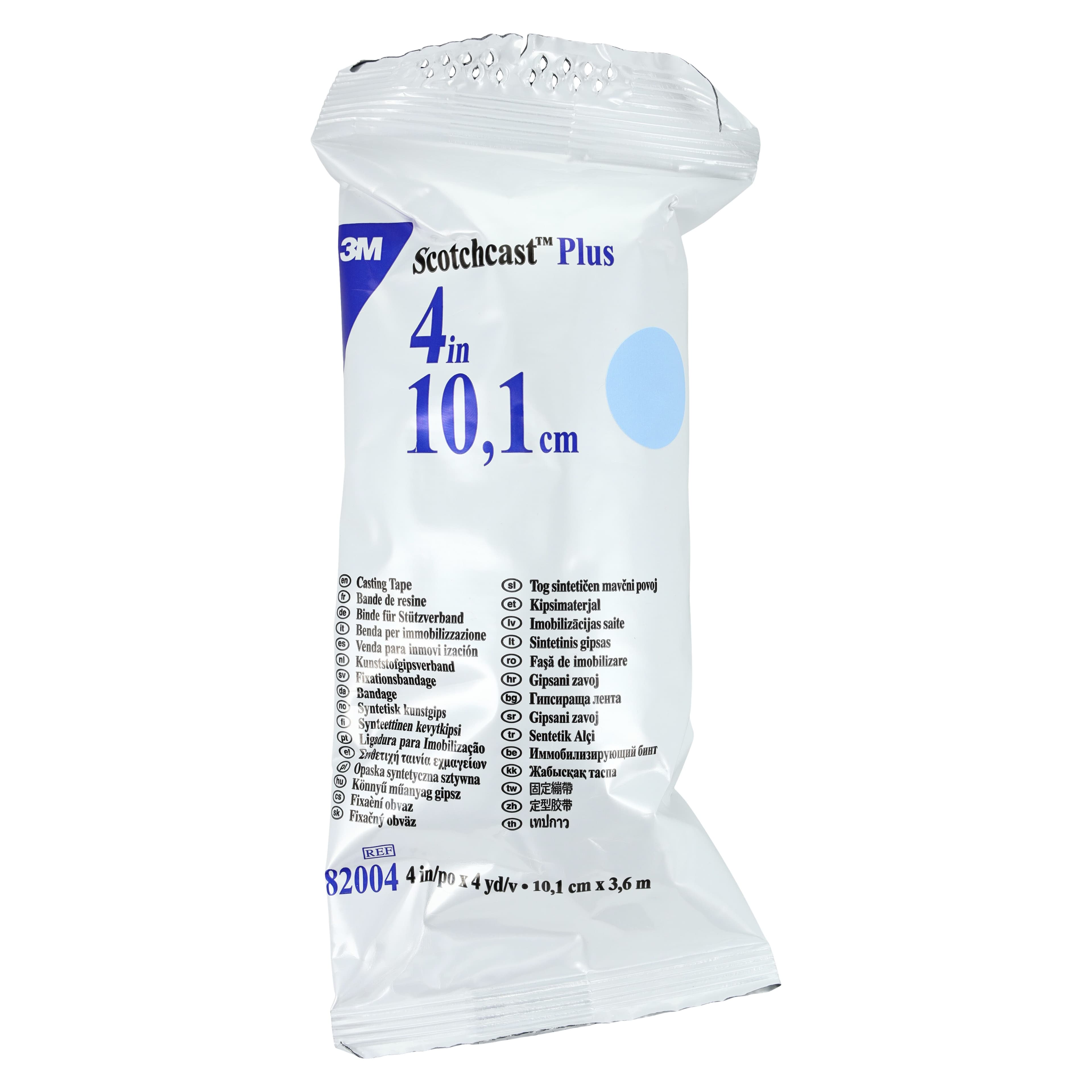 3M Scotchcast Plus Fiberglass Casting Tape, 4" x 4 yds, Light Blue, 10/Case, 82004L thumbnail 2