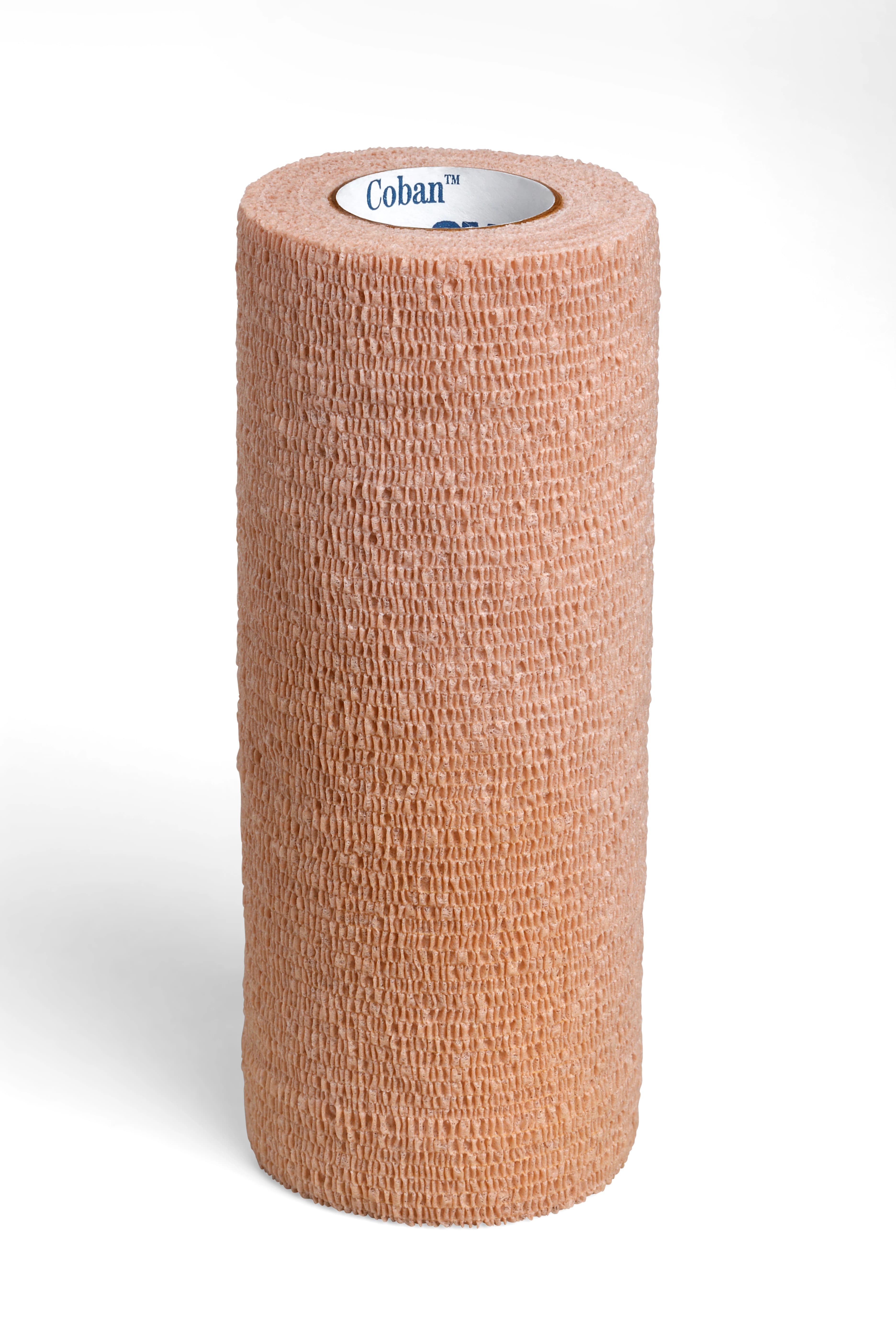 3M Coban Elastic Wrap Bandage, Latex, Non-Sterile, Tan, 6" x 5 yd, 12/Case - Wrap Coban Ltx NS Tan - Image 1