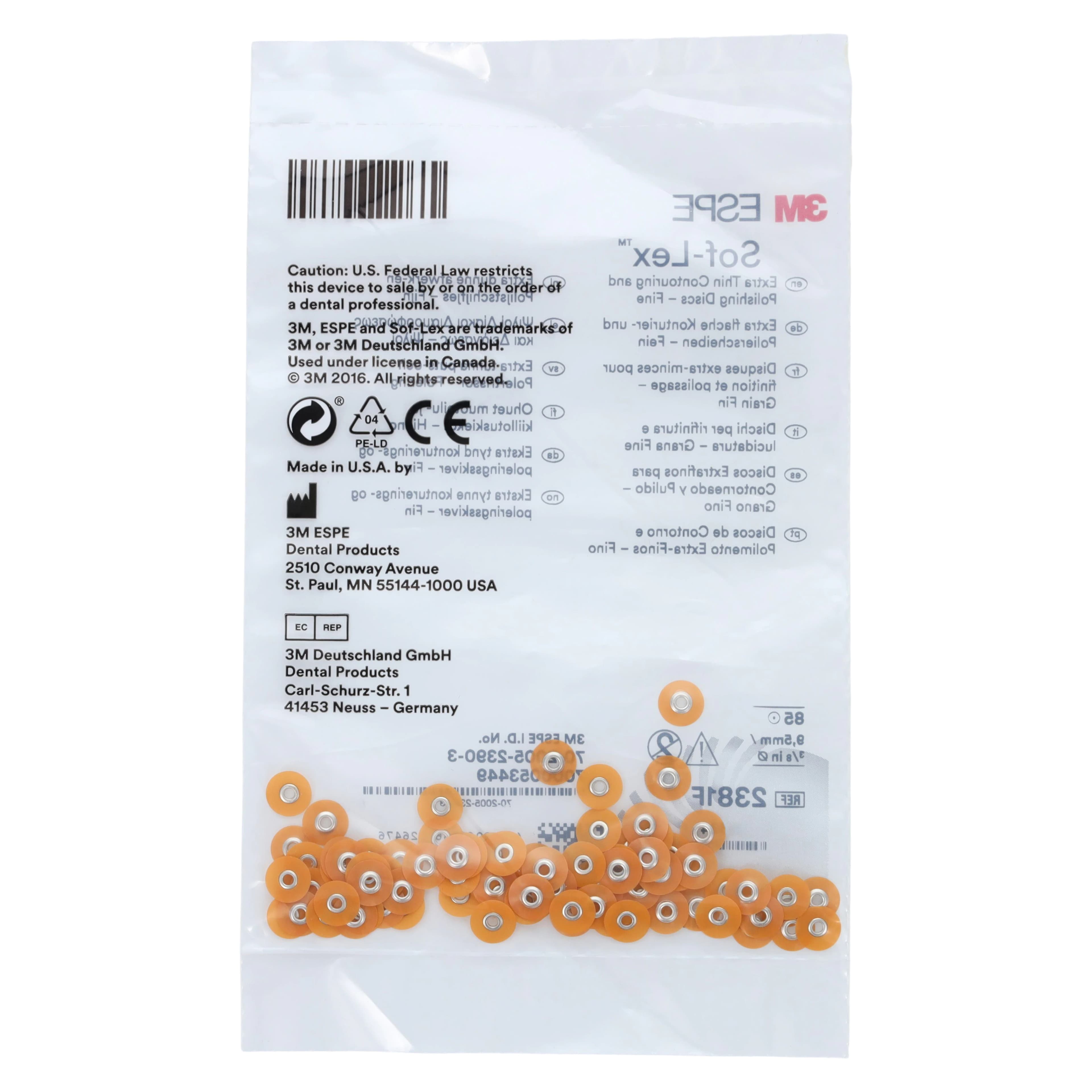 Sof-Lex XT Extra-Thin Contouring and Polishing Discs, Pop-On, 3/8", Fine, Light Orange, 85/Pk, 2381F thumbnail 4