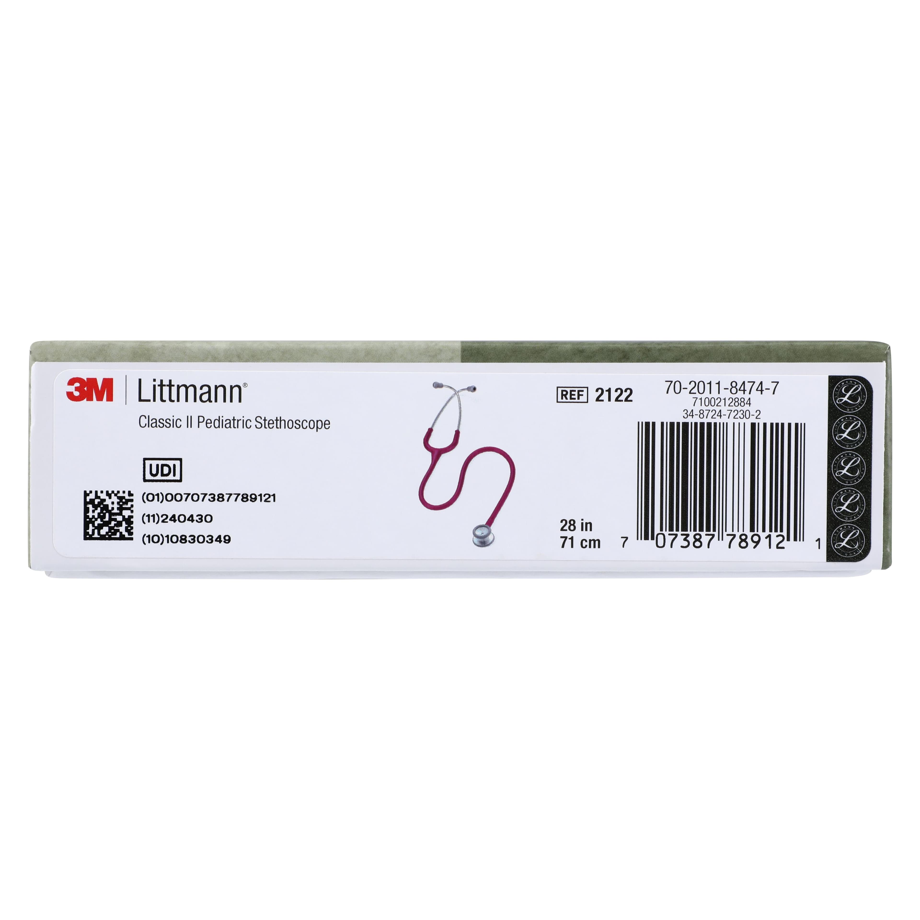 3M Littmann Classic II Pediatric Stethoscope, Raspberry, Single Lumen Tubing, 28 inch thumbnail 7