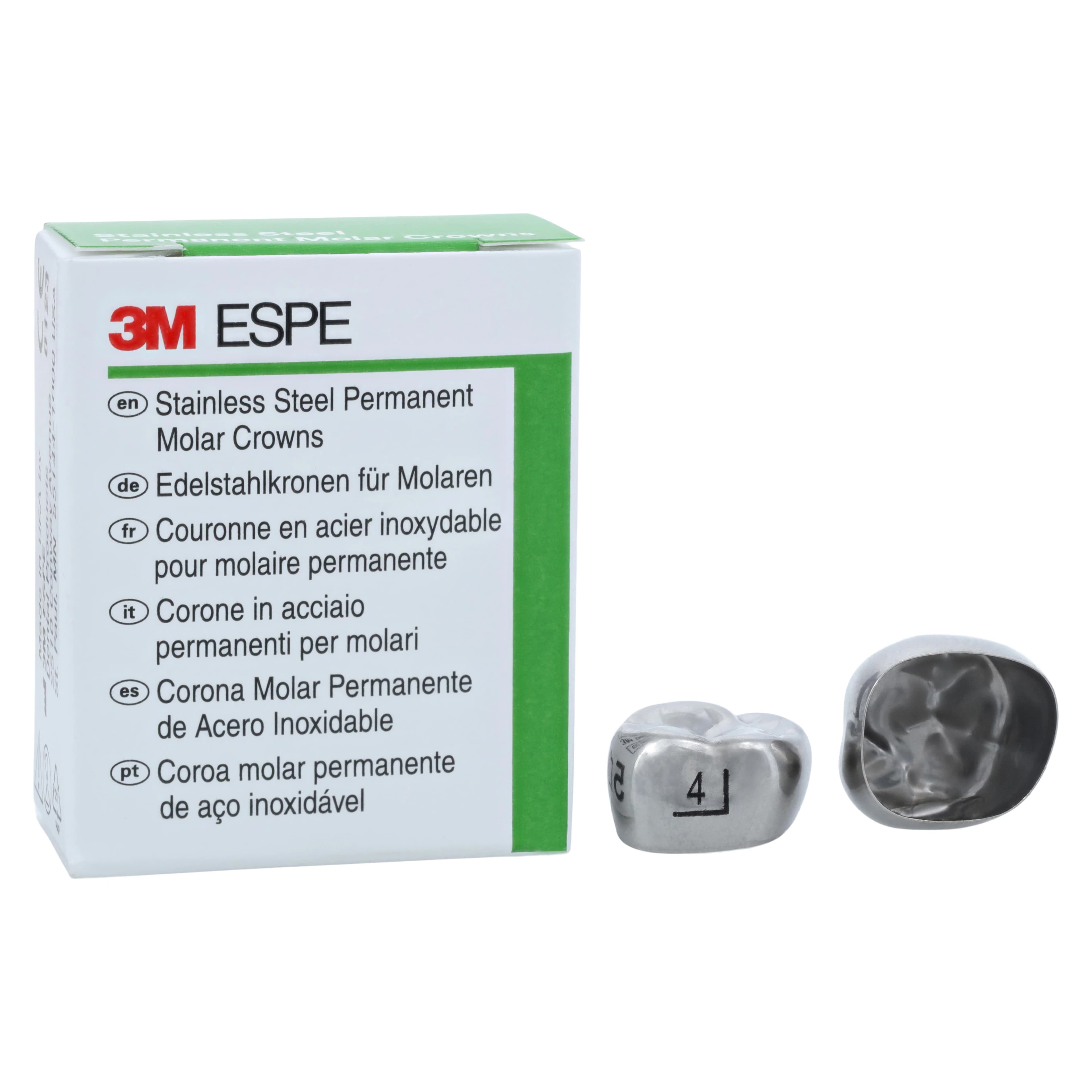 3M™ ESPE™ Stainless Steel Permanent Molar Crowns, Size 6UR4, Upper Right First Permanent Molar, Box of 5 thumbnail 2