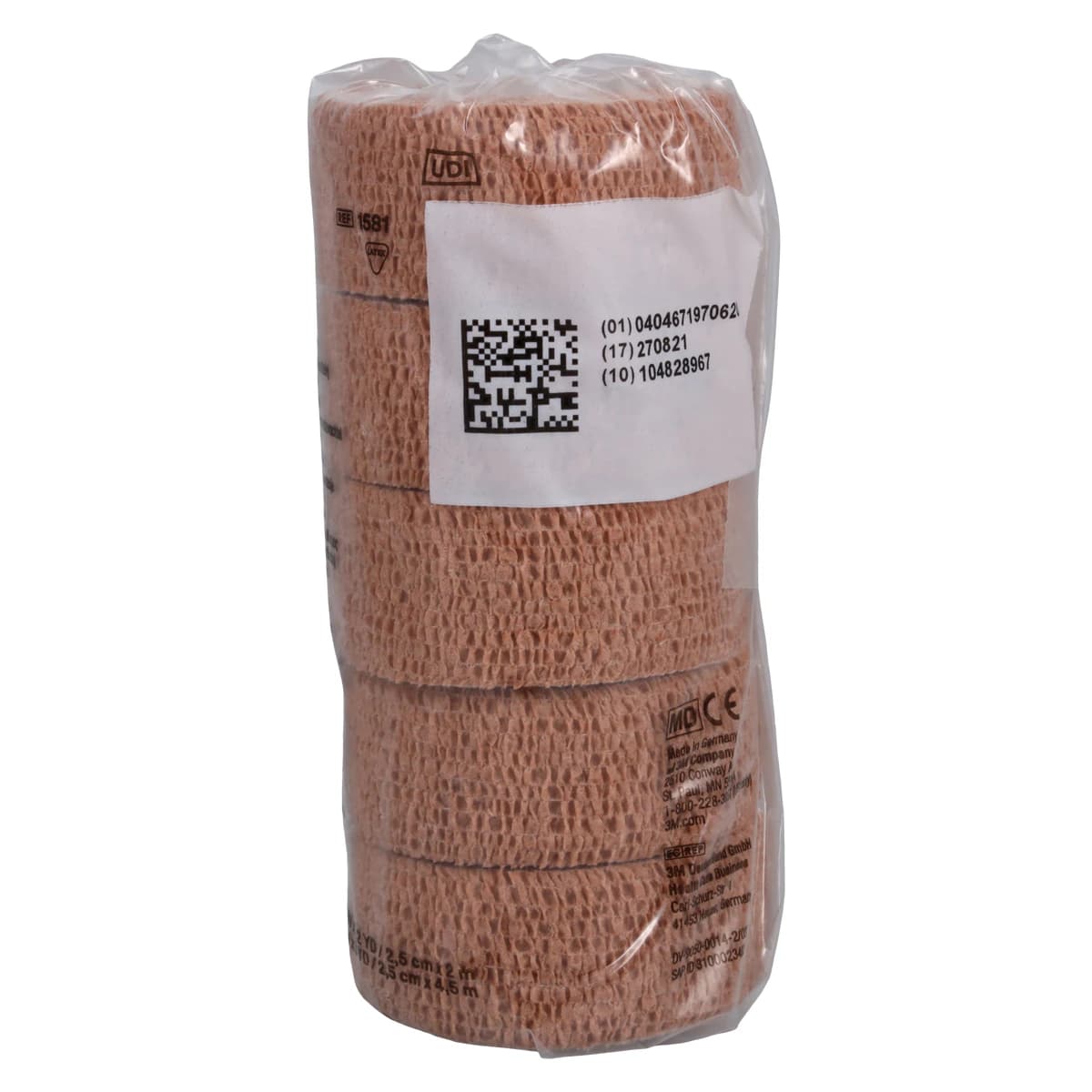3M Coban Self-Adherent Wrap, 1" x 5 yd, Tan, Non-Sterile, 5/Pack, 1581 thumbnail 4