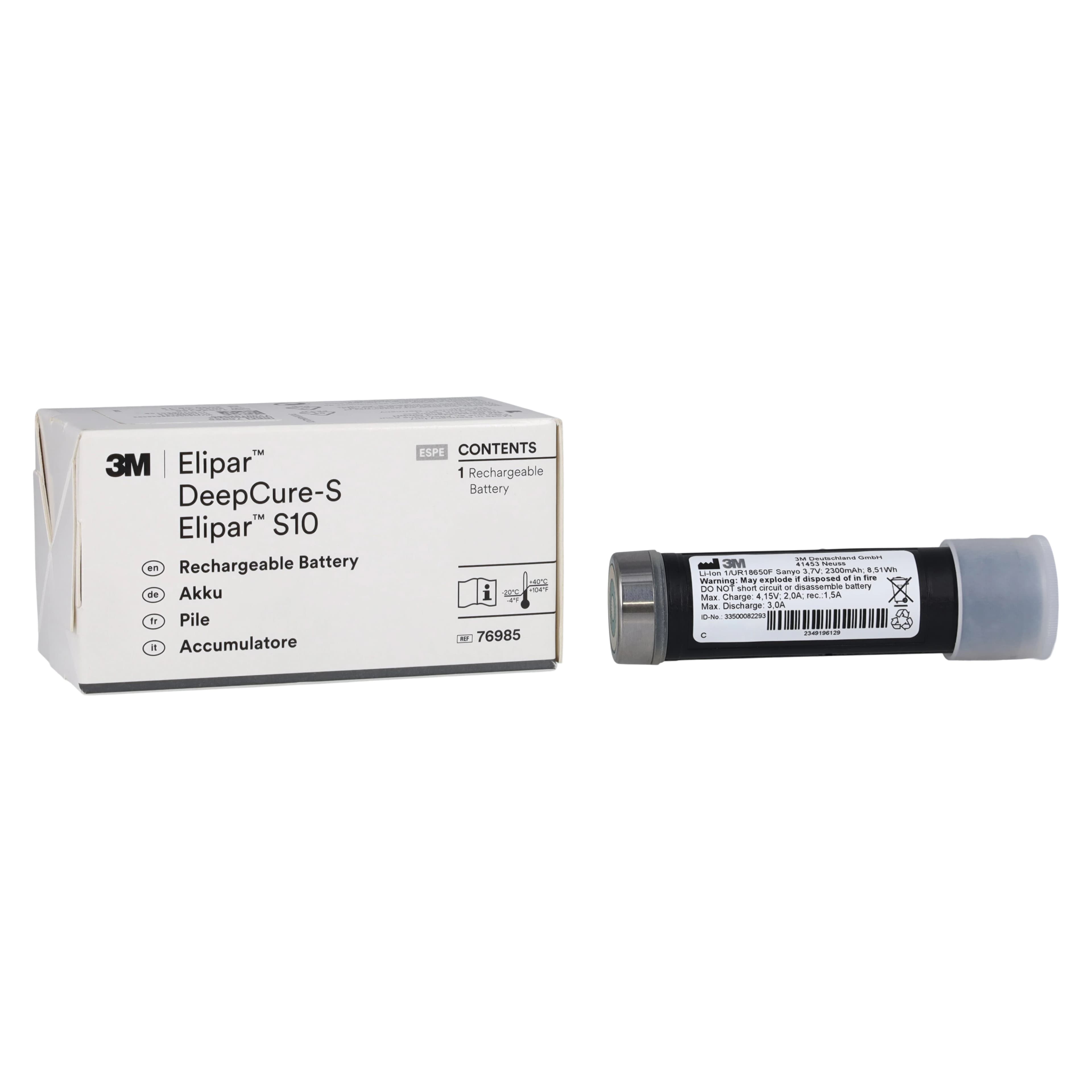 3M Elipar DeepCure-S / S10 Replacement Li-Ion Battery, 1/Pk, 76985 - Elipar DeepCure-S Li Ion Battery - Image 1