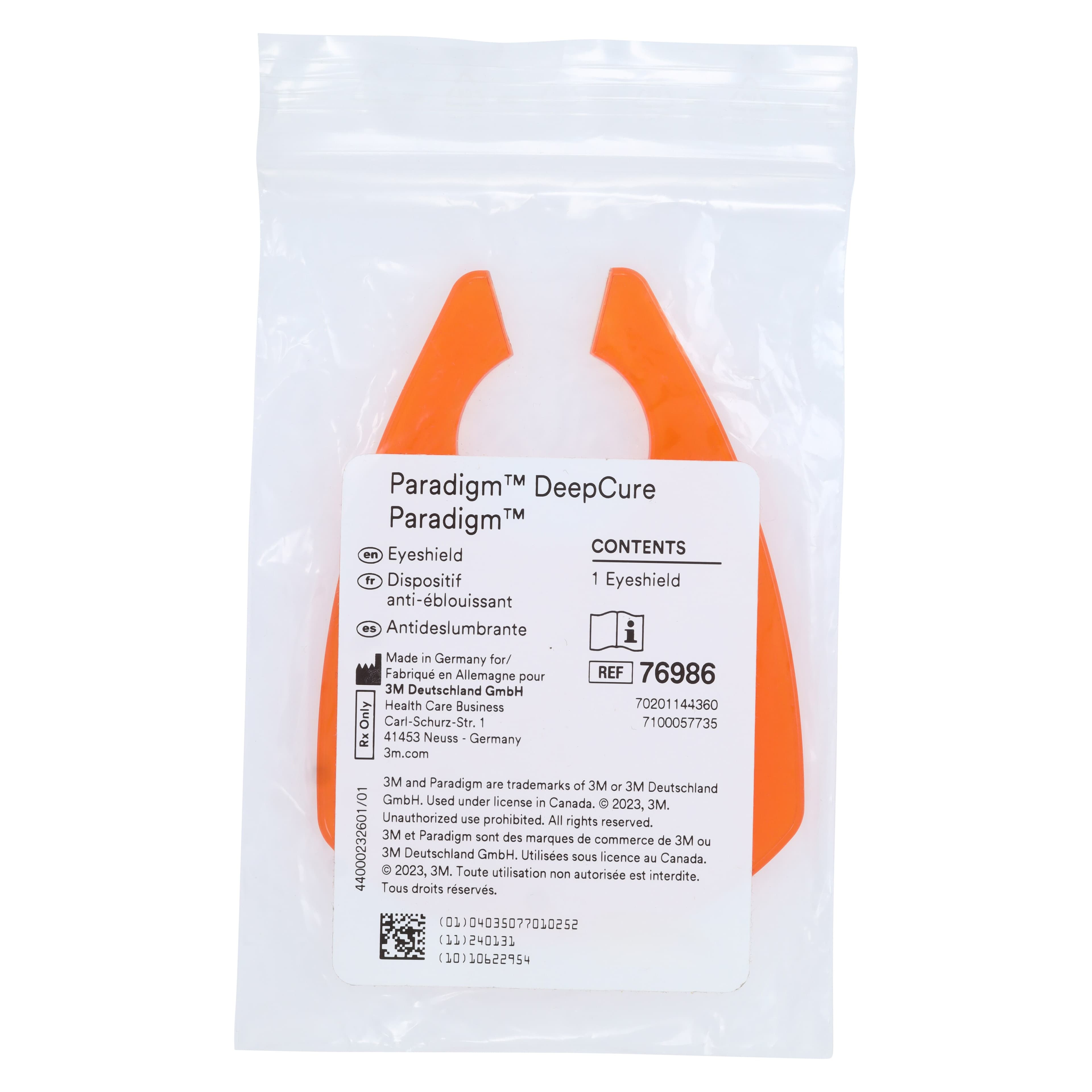 3M Paradigm DeepCure Eye Shield, Orange, 10 mm, 1/Pkg, 76986 thumbnail 3