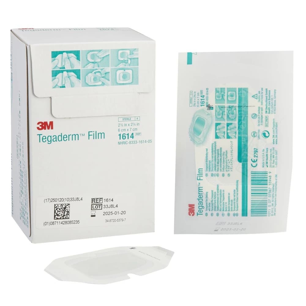 3M Tegaderm Transparent Film Dressing, IV/Frame Style, 2-3/8" x 2-3/4", Sterile, Mild Adhesive, Latex-Free - Tegaderm Transparent Dressing - Image 1