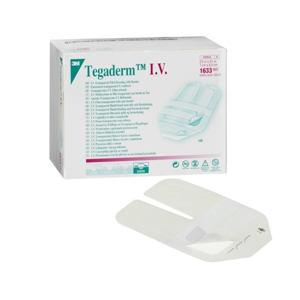 3M Tegaderm Transparent Film Dressing, IV/Frame Style, 2-3/4 x 3-1/4 in, Sterile, Adhesive, Latex-Free thumbnail 2