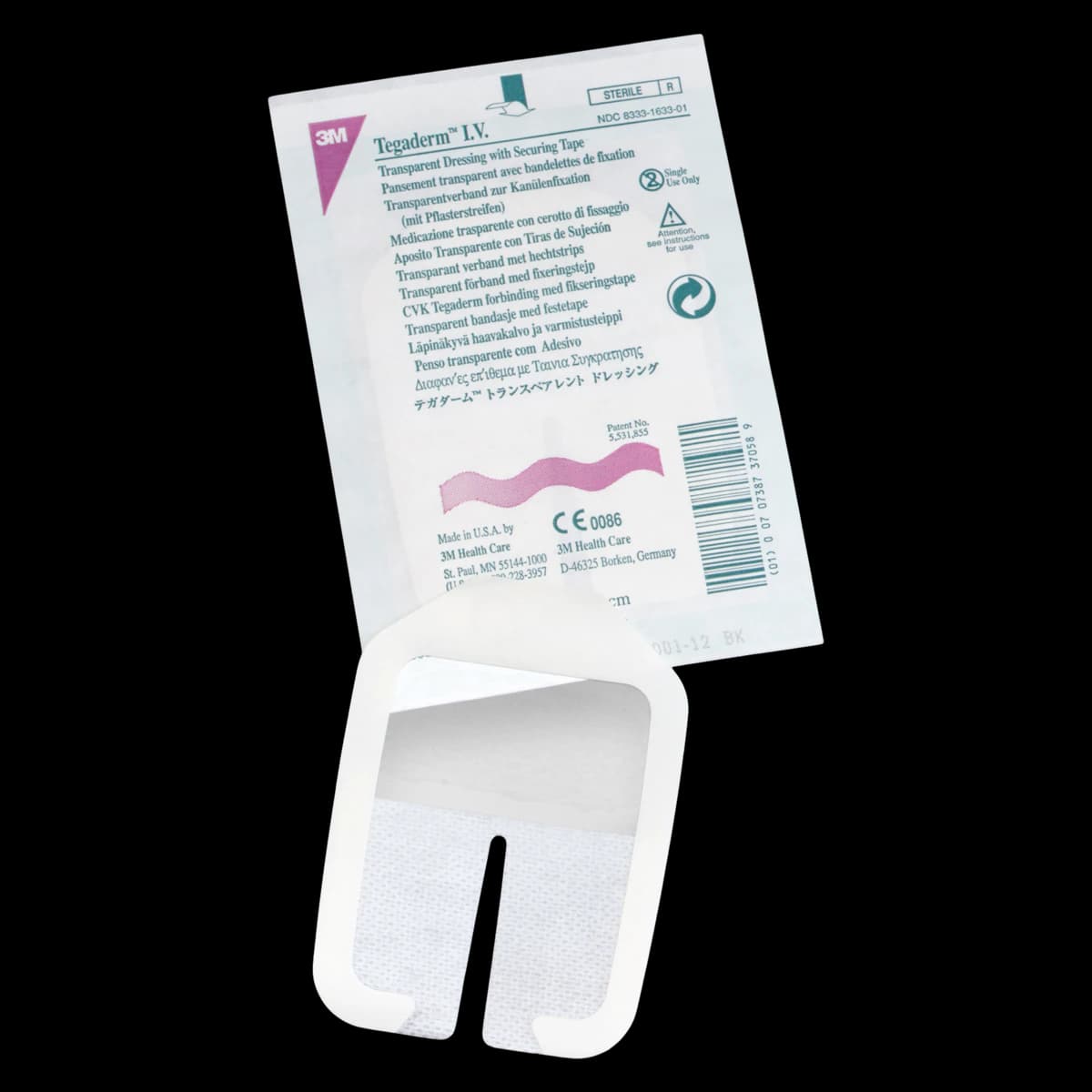 3M Tegaderm Transparent Film Dressing, IV/Frame Style, 2-3/4 x 3-1/4 in, Sterile, Adhesive, Latex-Free - Tegaderm Transparent Dressing - Image 1