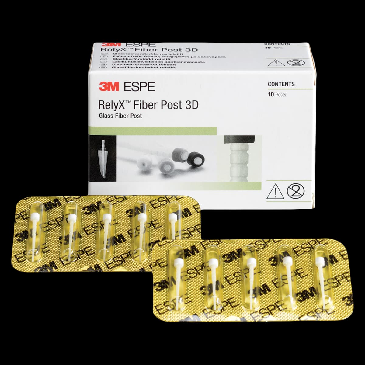 3M RelyX Fiber Post 3D Glass Fiber Post Refill, Size 0 (1.1mm), White, 10/Pack, 56948 - RelyX Fiber Post 3D Refill Size 0 White 10Pk - Image 1