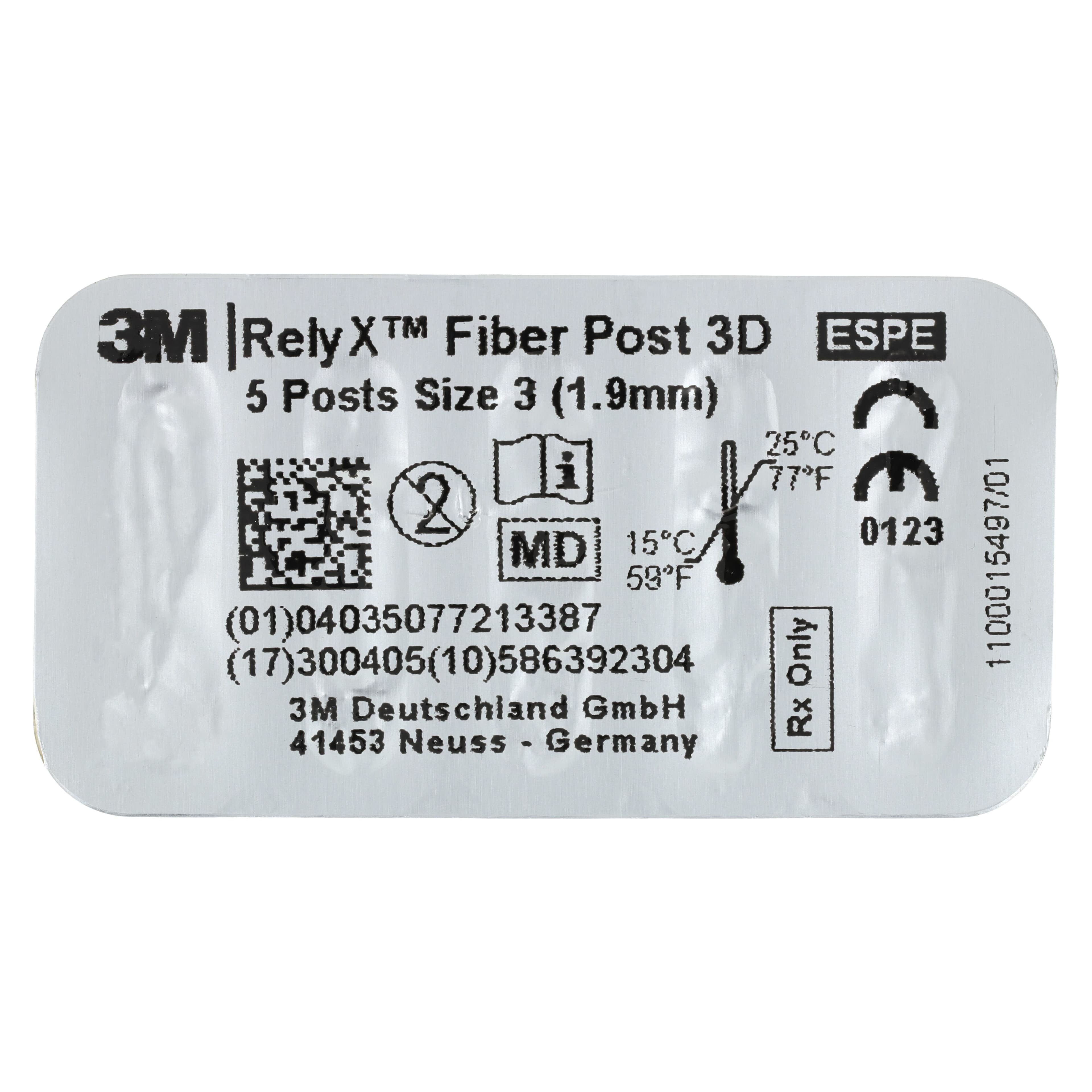 3M RelyX Fiber Post 3D Glass Fiber Post Refill, Size 3 (1.9mm), Blue, 10/Pk, 56951 thumbnail 4