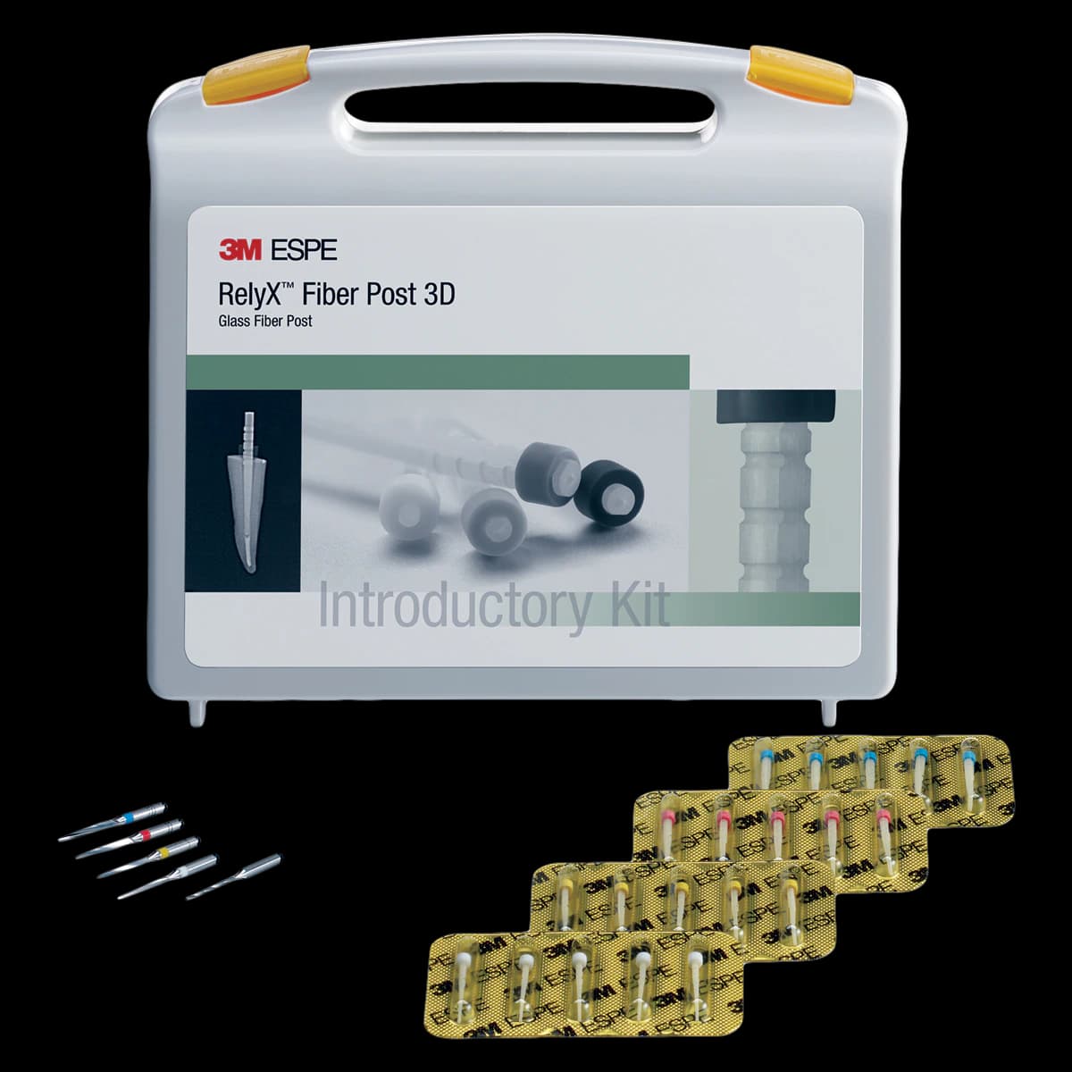 3M RelyX Fiber Post 3D Glass Fiber Post Intro Kit, Assorted Sizes 0-3, 20 Posts & 5 Drills, 56957 - RelyX 3D, Glass Fiber Post, Intro Kit, 56957 - Image 1