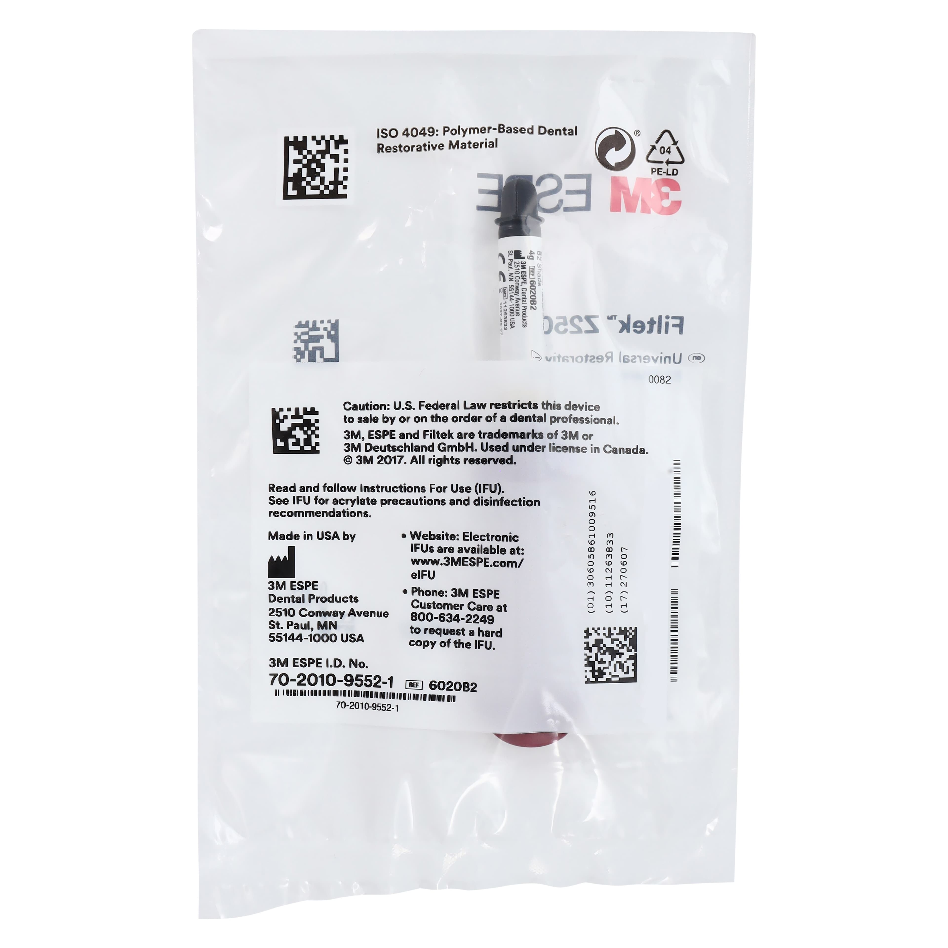 3M Filtek Z250 Universal Restorative Composite, Syringe Refill, 4 g, Shade B2, 1/Pk, 6020B2 thumbnail 4