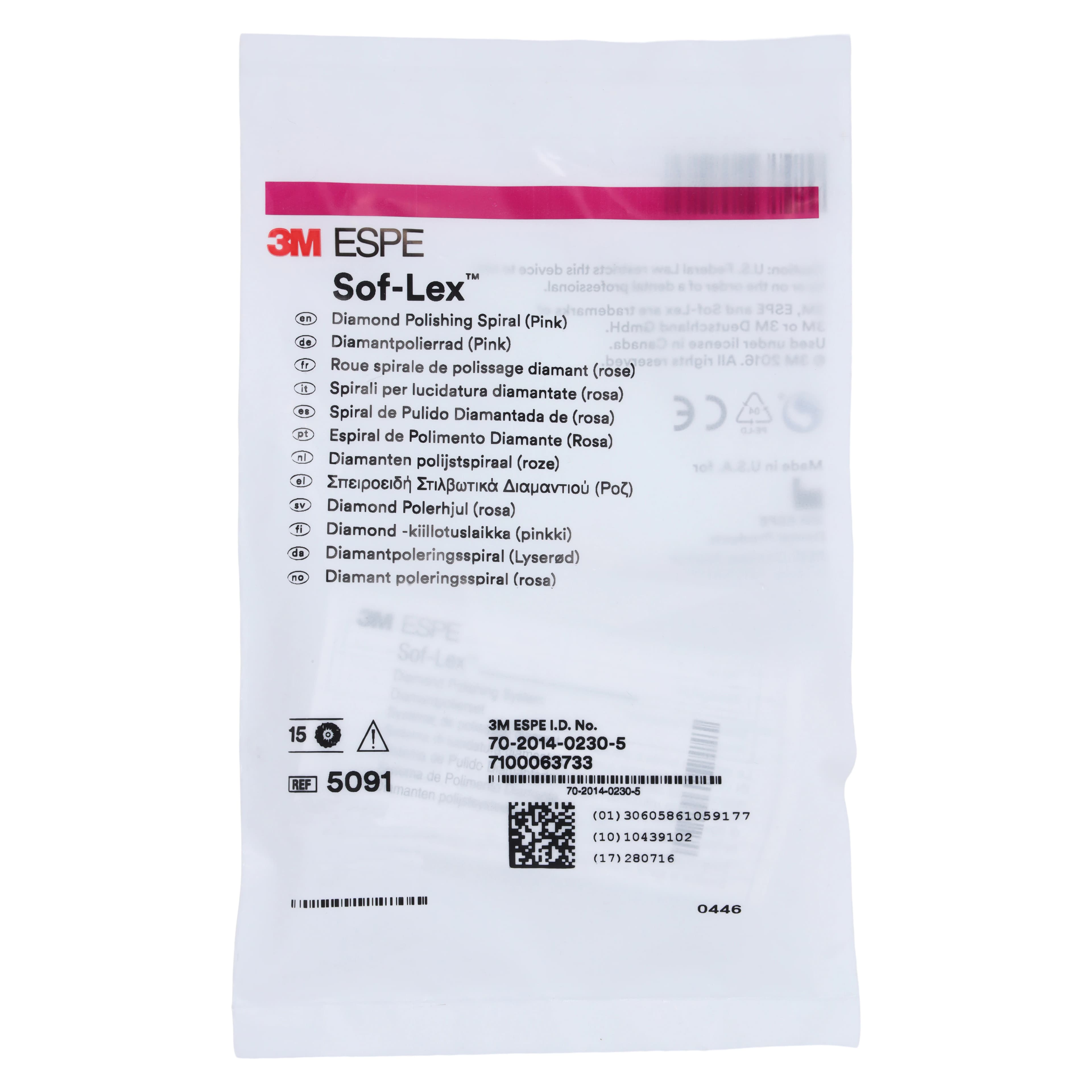 3M Sof-Lex Diamond Polishing Spiral Wheels, Refill, Pink, 15/Pk, 5091 thumbnail 2