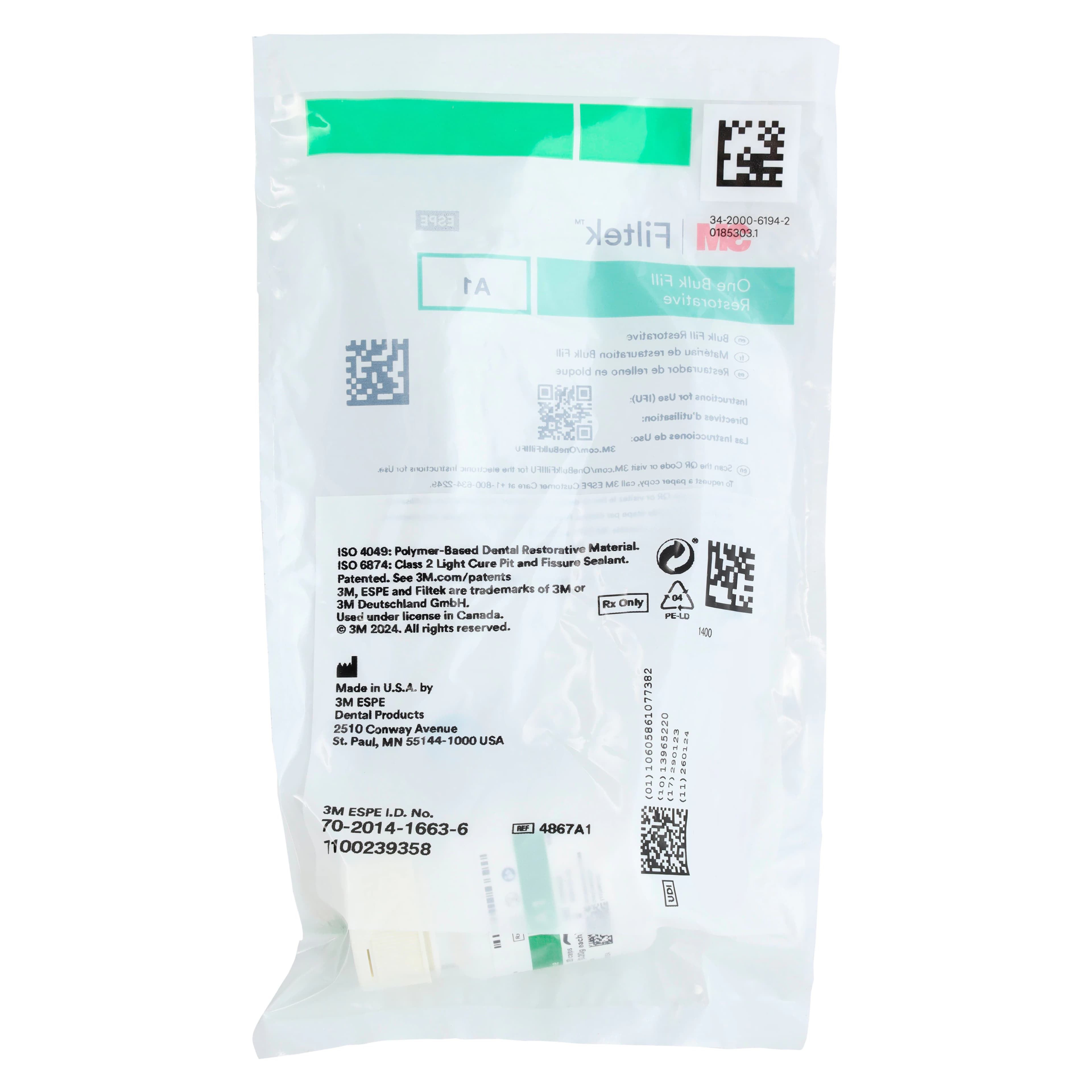 3M Filtek One Bulk Fill Restorative, Capsule Refill, Shade A1, 0.2 g, 20/Box, 4867A1 thumbnail 4