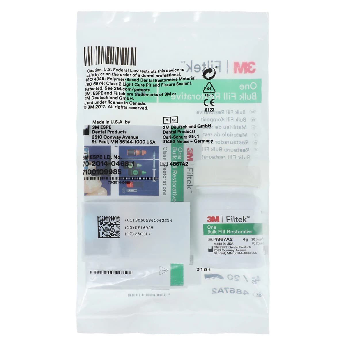 3M Filtek One Bulk Fill Restorative, Capsule Refill, Shade A2, 0.2 g, 20/Pk, 4867A2 thumbnail 3