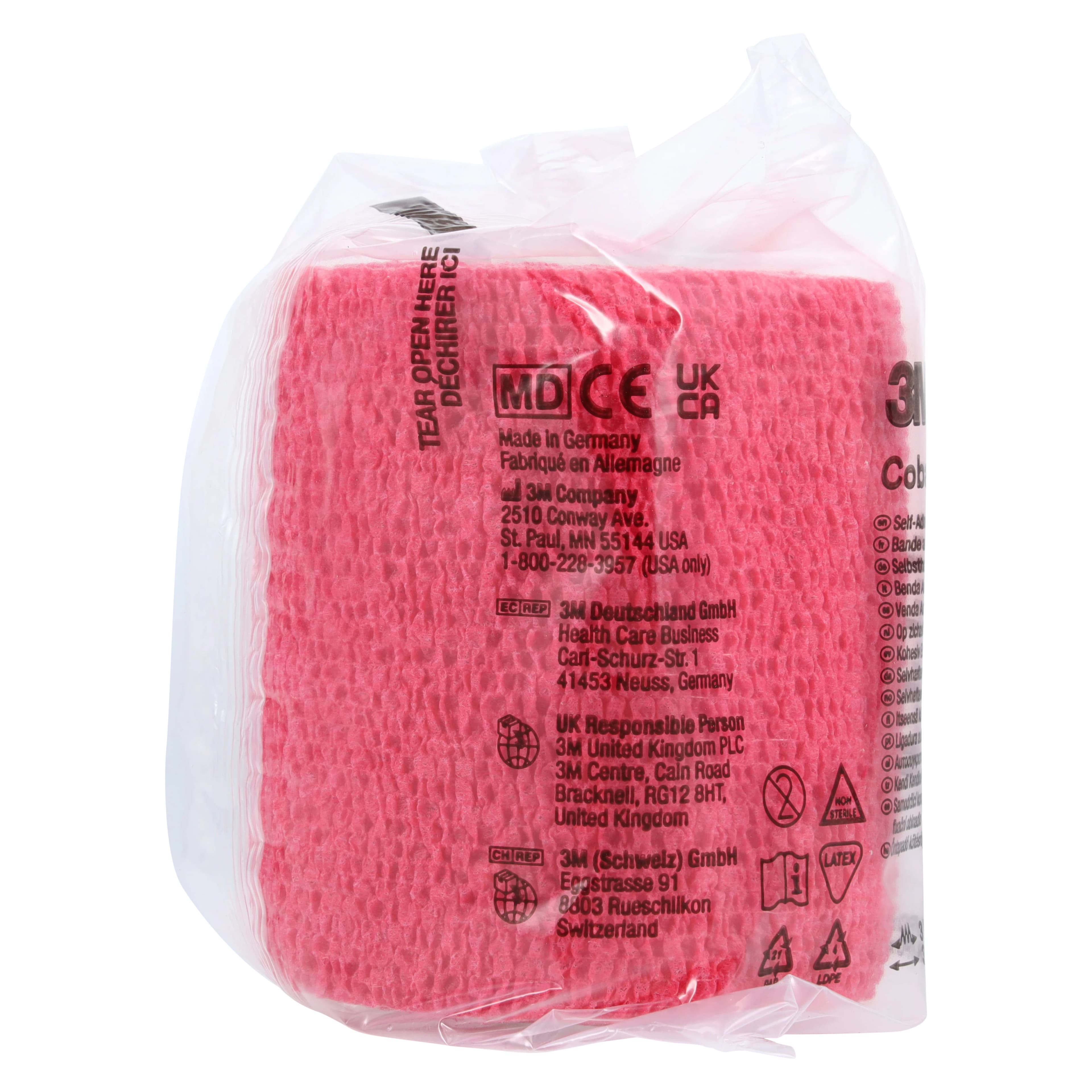 3M Coban Self-Adherent Wrap 1583R, 3" x 5 yds, Red, Non-Sterile, Latex-Free, 24/Case thumbnail 4