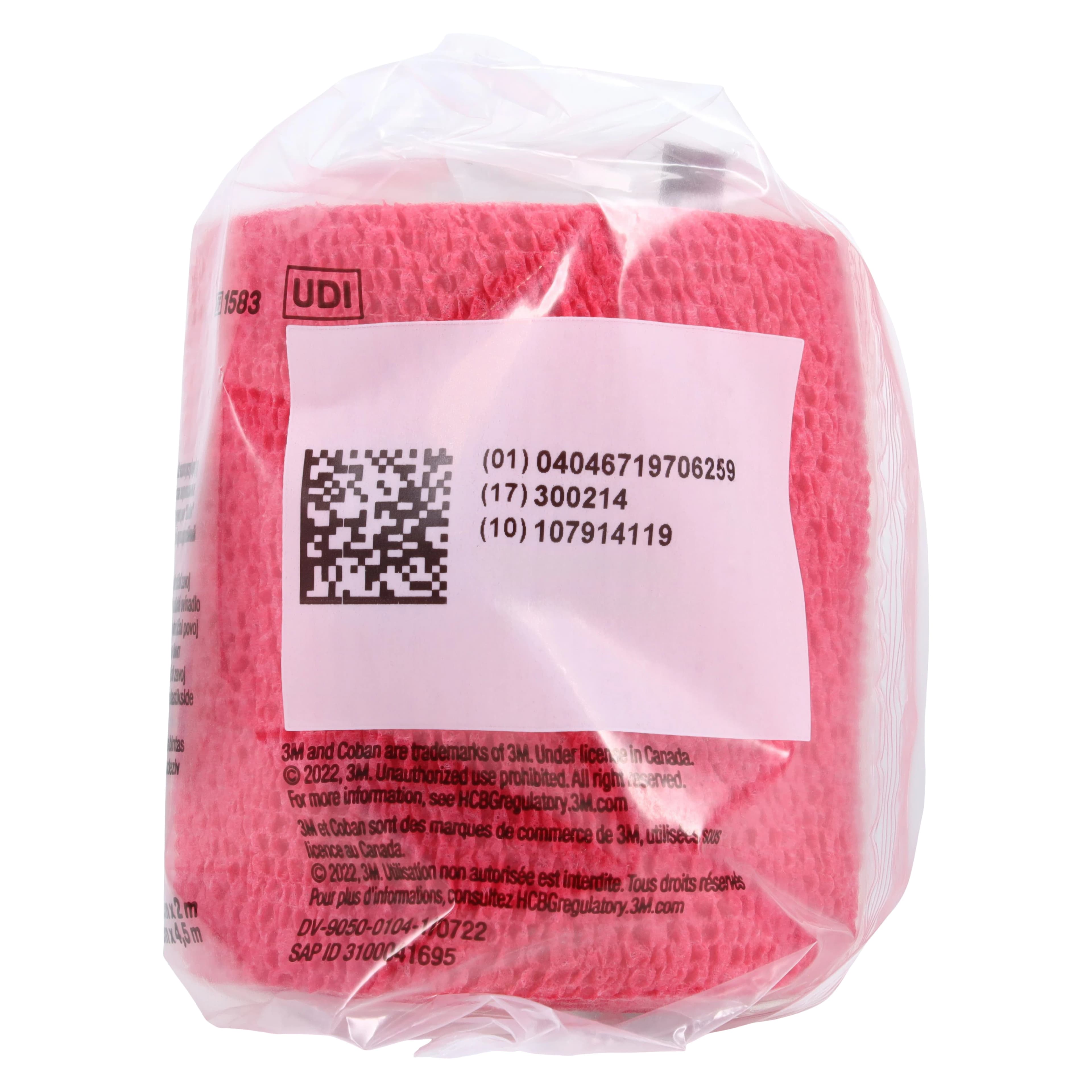 3M Coban Self-Adherent Wrap 1583R, 3" x 5 yds, Red, Non-Sterile, Latex-Free, 24/Case thumbnail 5