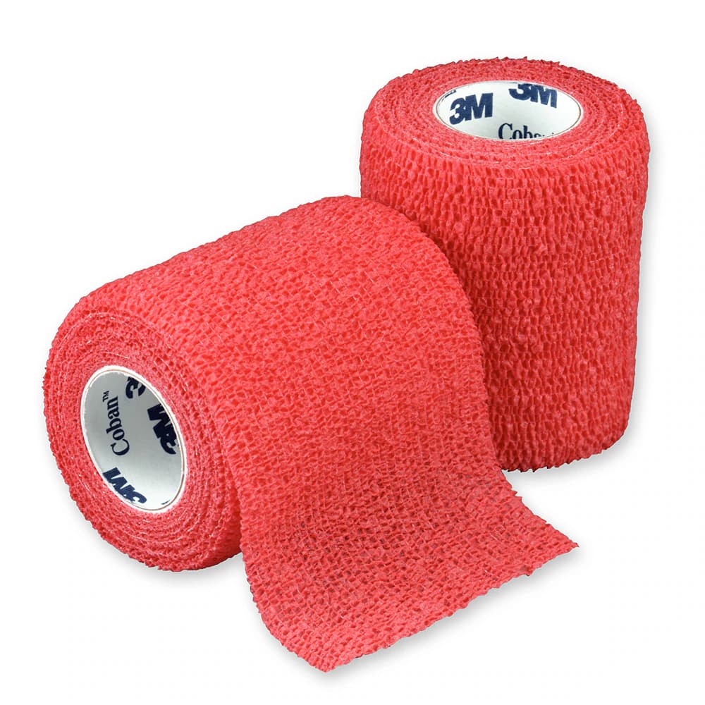3M Coban Self-Adherent Wrap 1583R, 3" x 5 yds, Red, Non-Sterile, Latex-Free, 24/Case - 3M COBAN SELF-ADHERENT WRAP 1583R - Image 1