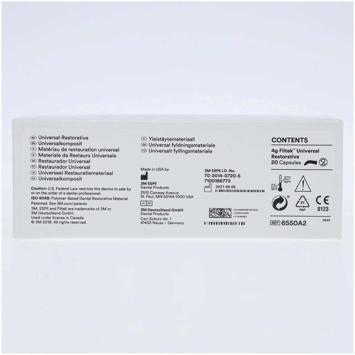 3M Filtek Universal Restorative Composite Capsules, Shade A2, 0.2 g, 20/Box, 6550A2 thumbnail 2