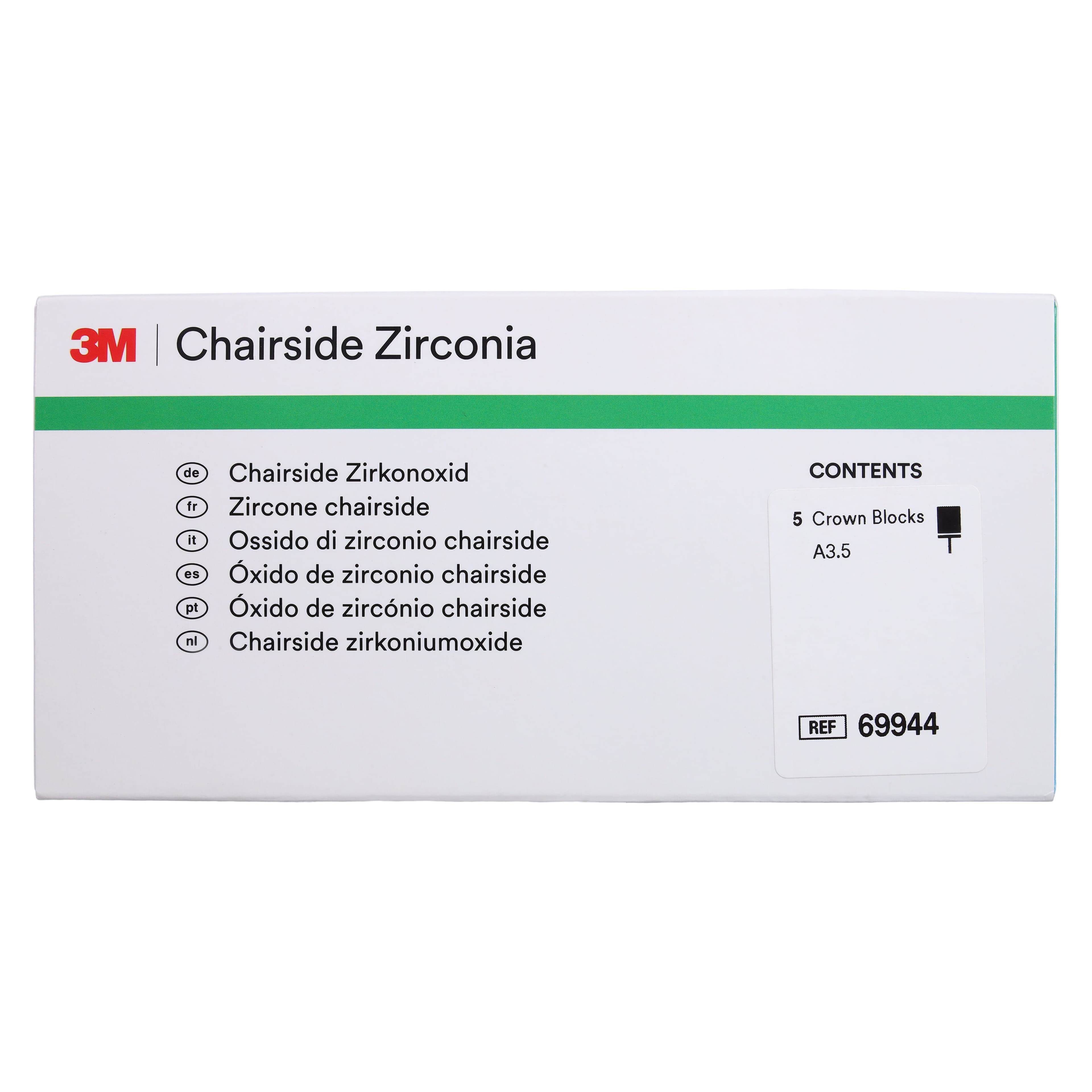 3M™ Chairside Zirconia CEREC Crown Block Refill, Shade A3.5, 20mm, 5/Pkg, 69944 thumbnail 5