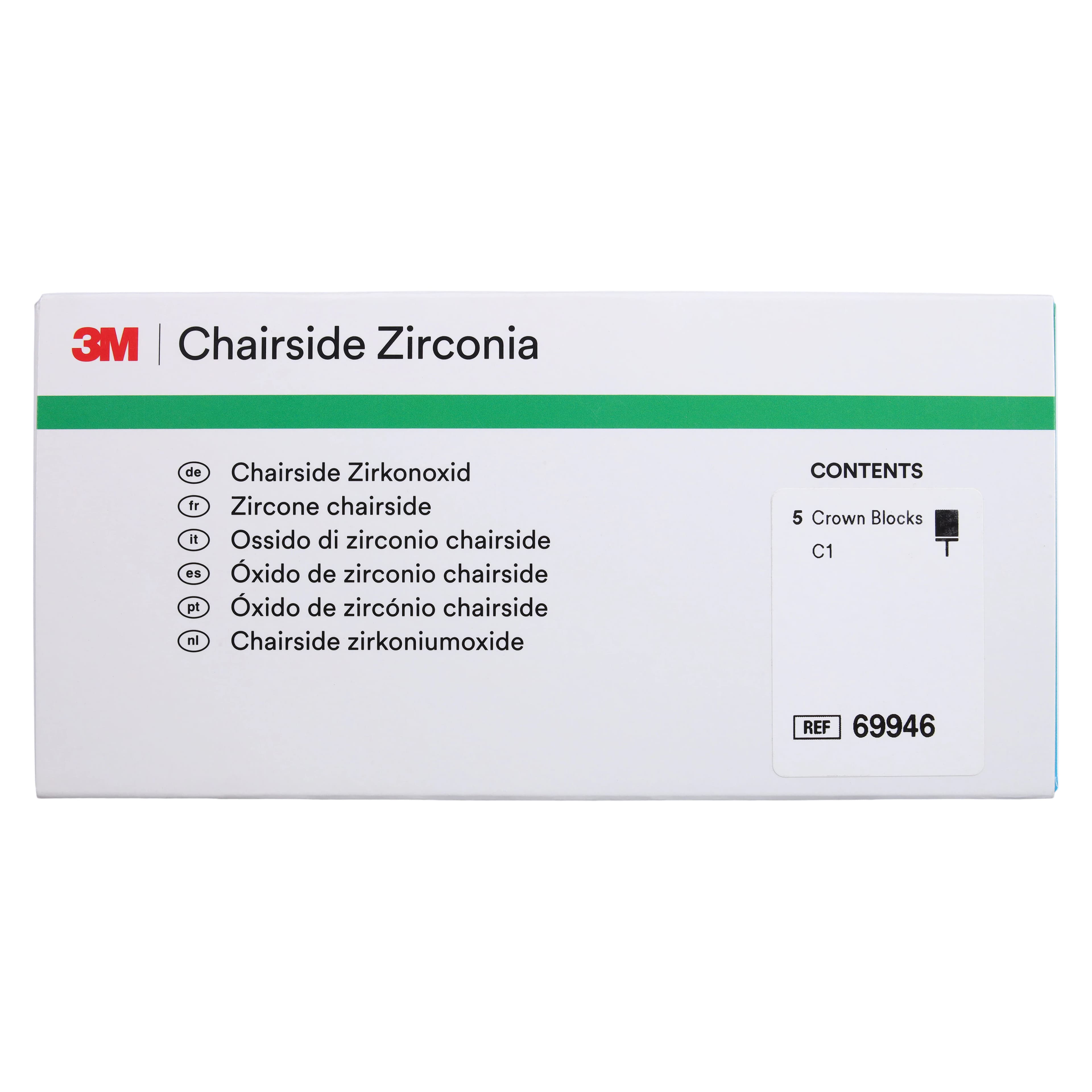 Solventum Chairside Zirconia CAD/CAM Crown Block, Shade C1, 20mm, 5/Pk, 69946 thumbnail 5