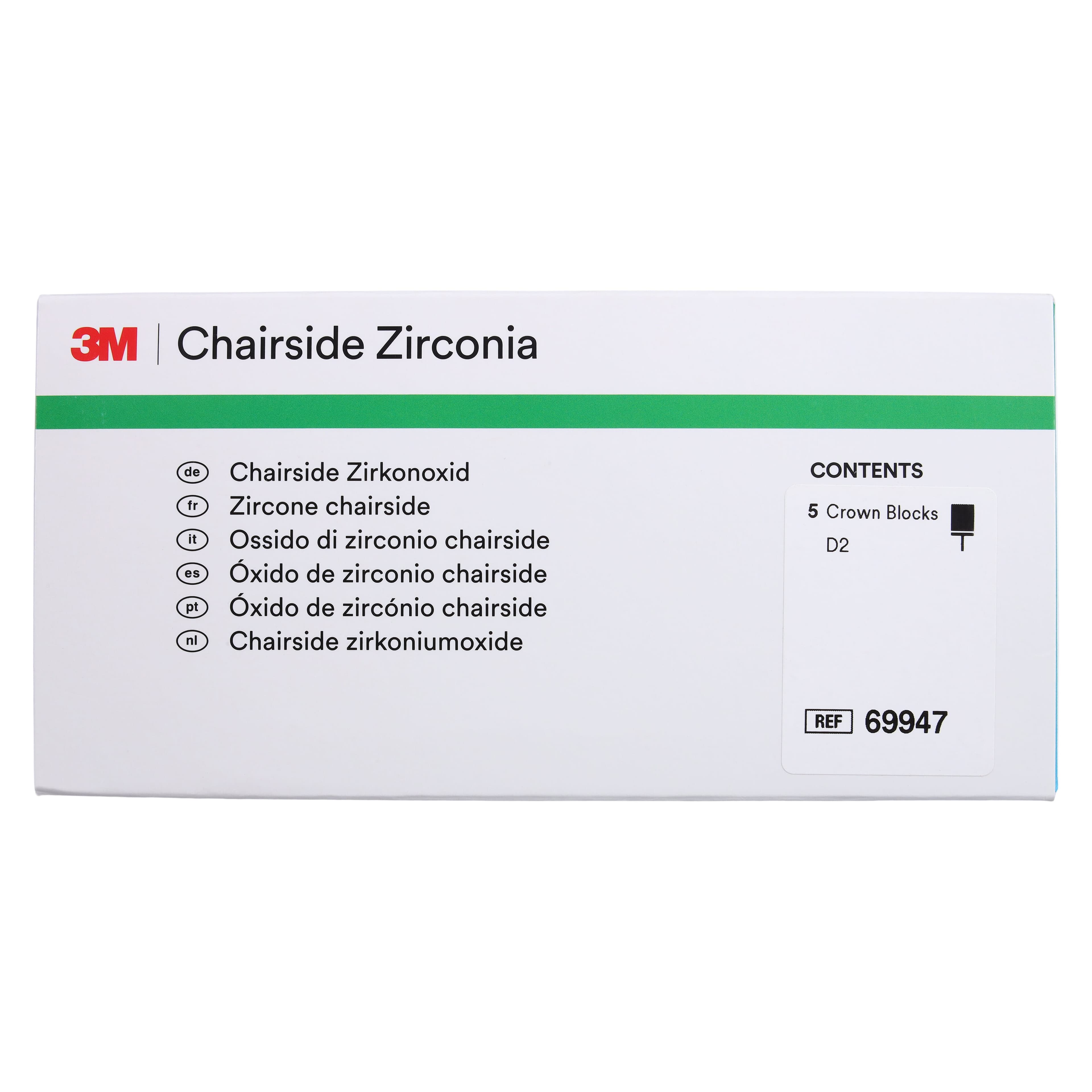 Solventum™ Chairside Zirconia CEREC Crown Block Refill, Shade D2, 20mm, 5/Pkg, 69947 thumbnail 5