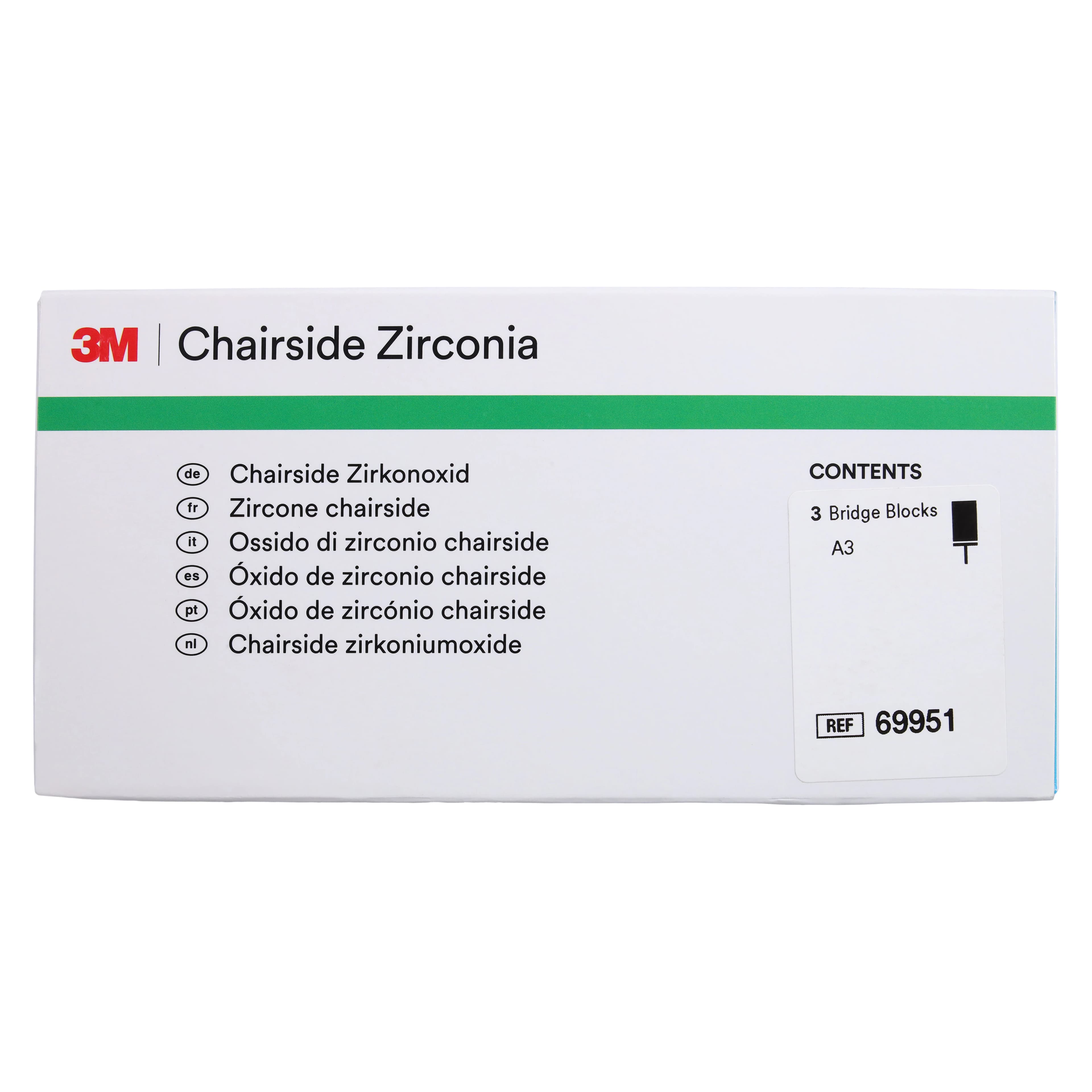 Solventum Chairside Zirconia for CEREC Bridge Blocks, 39mm, Shade A3, 3/Pkg, 69951 thumbnail 5