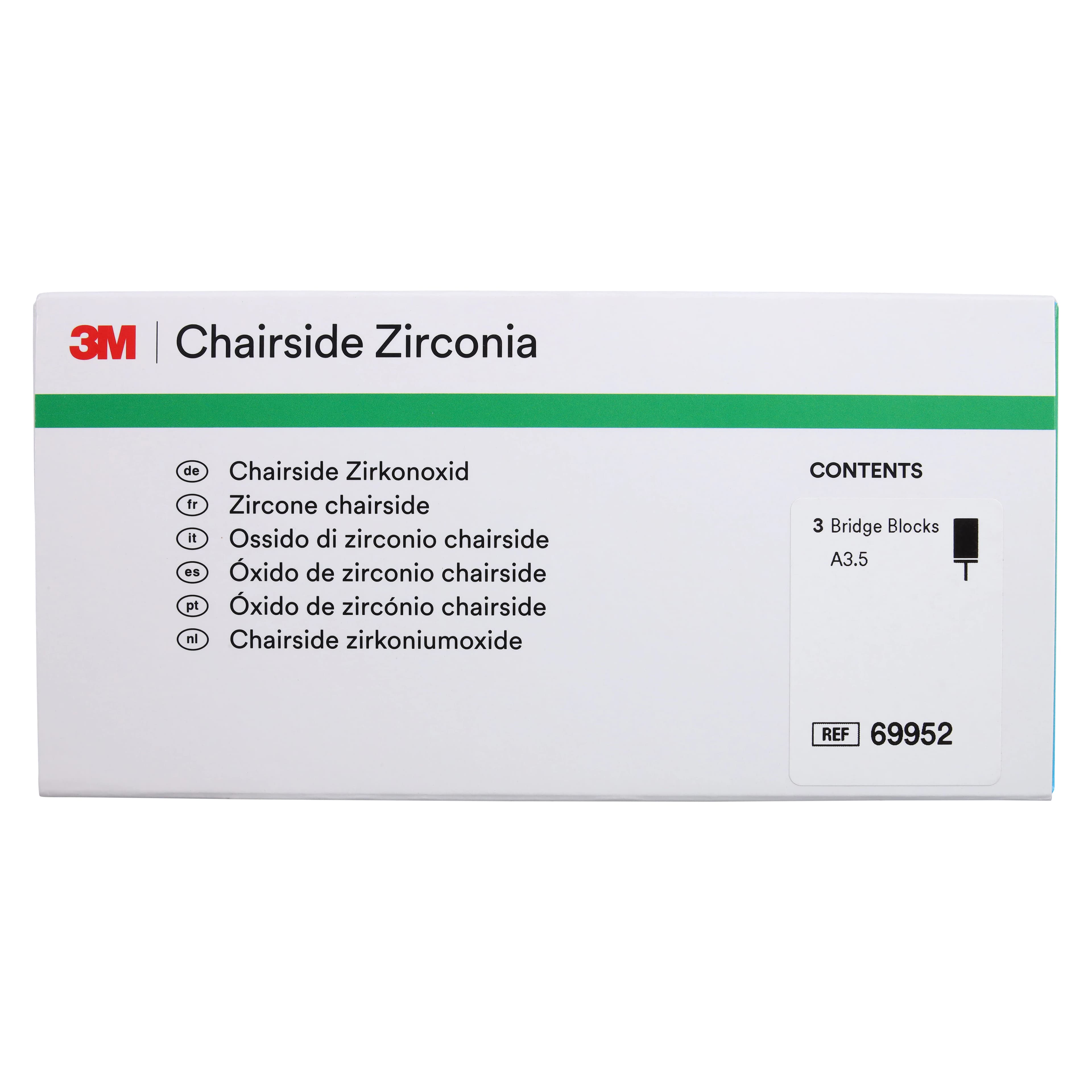 Solventum Chairside Zirconia Bridge Block, 39mm, Shade A3.5, 3/Pk, 69952 thumbnail 5