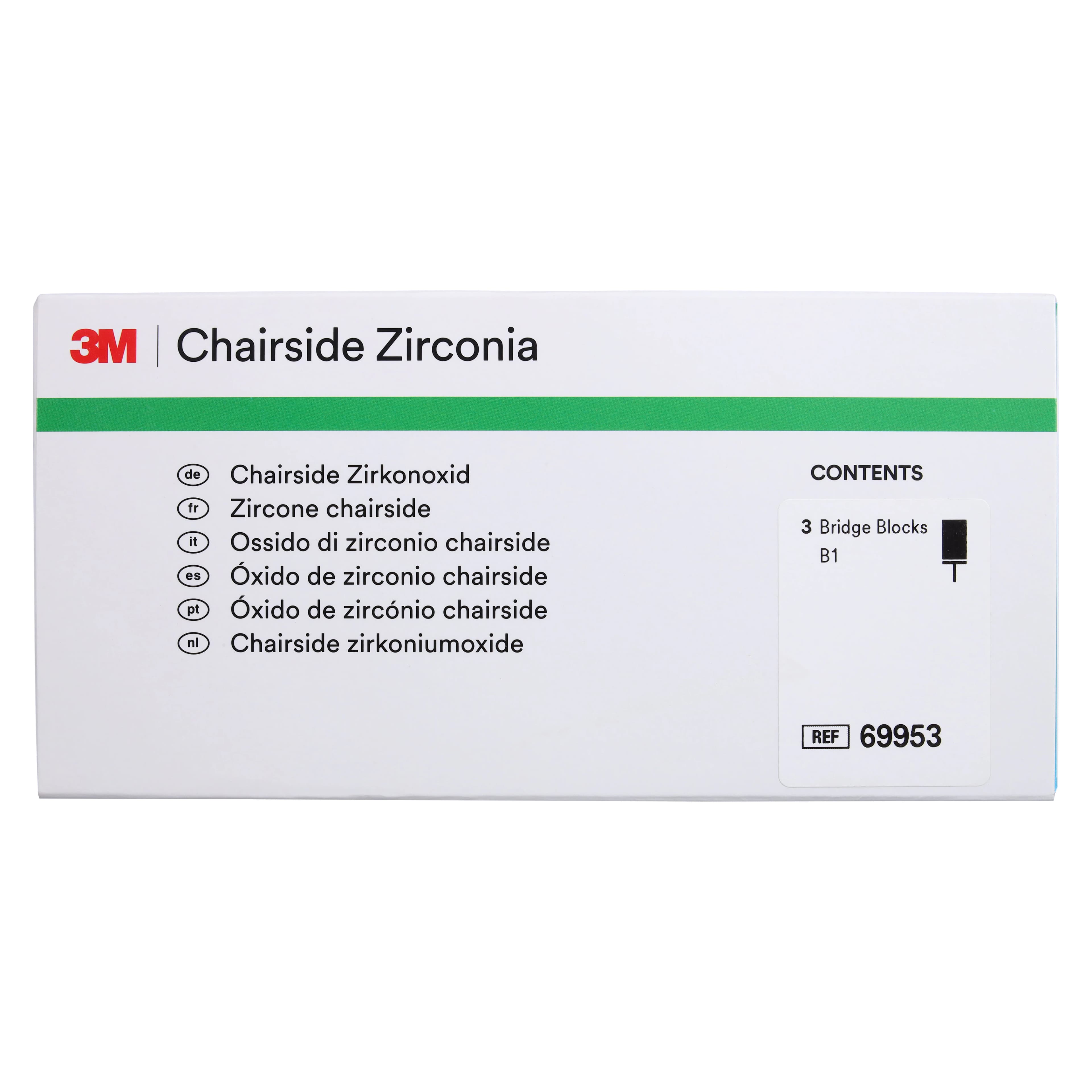 Solventum Chairside Zirconia Bridge Block for CEREC, 39mm, Shade B1, 3/Pk, 69953 thumbnail 5