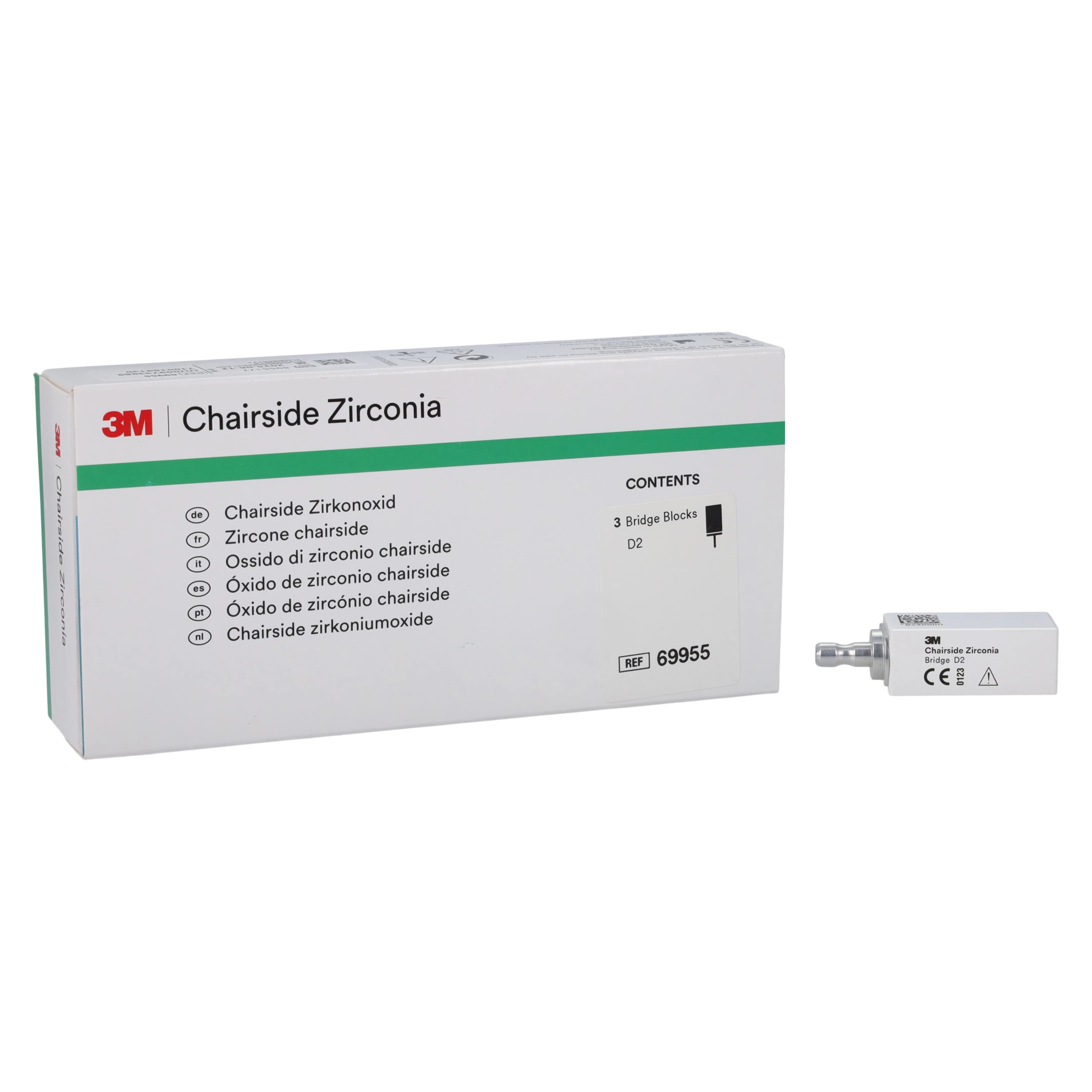 3M™ Chairside Zirconia CEREC Bridge Block Refill, Shade D2, 39mm, Pack of 3, 69955 thumbnail 2