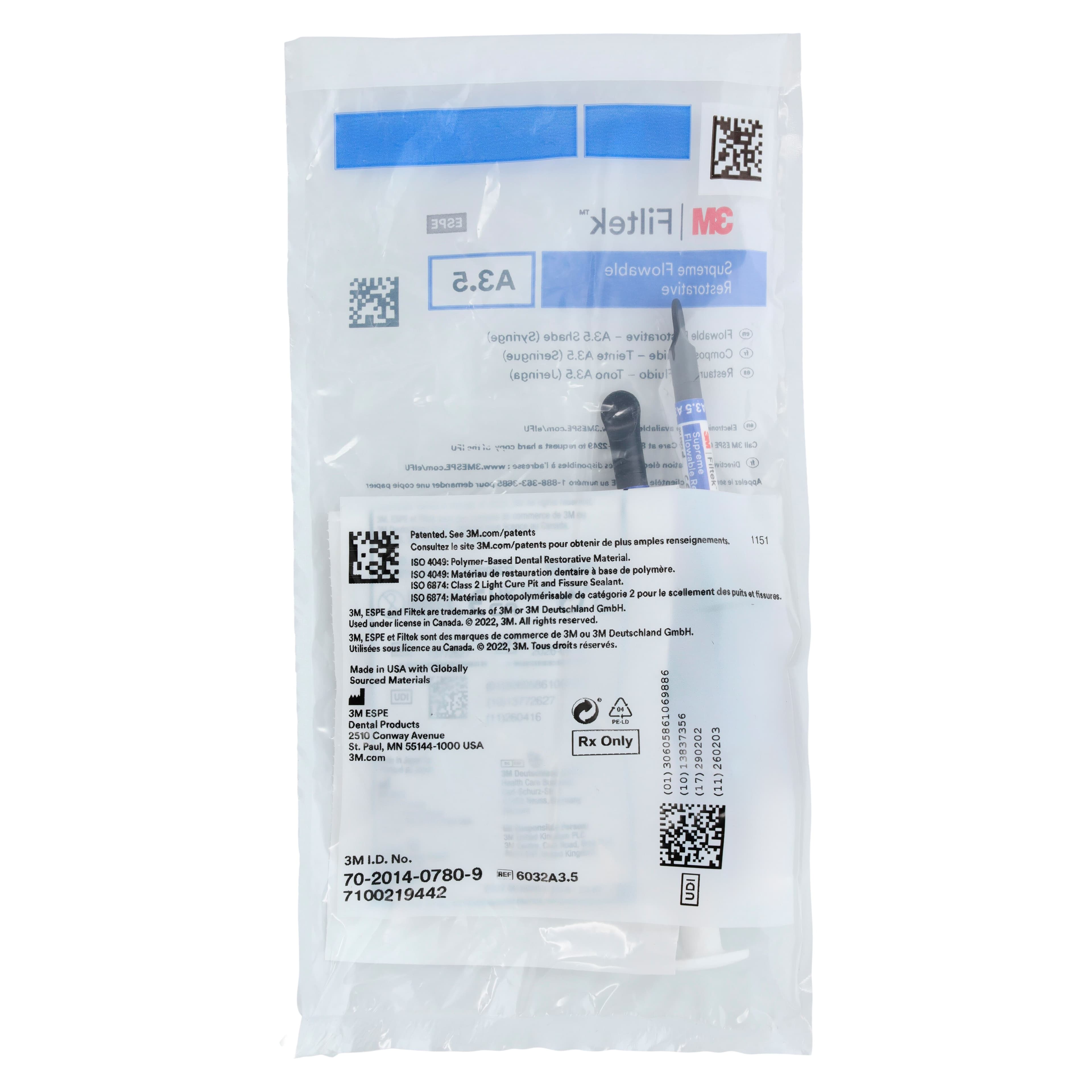 Filtek Supreme Ultra Flowable Composite, Syringe Refill, Shade A3.5, 2 g, 2/Pk, 6032A3.5 thumbnail 4