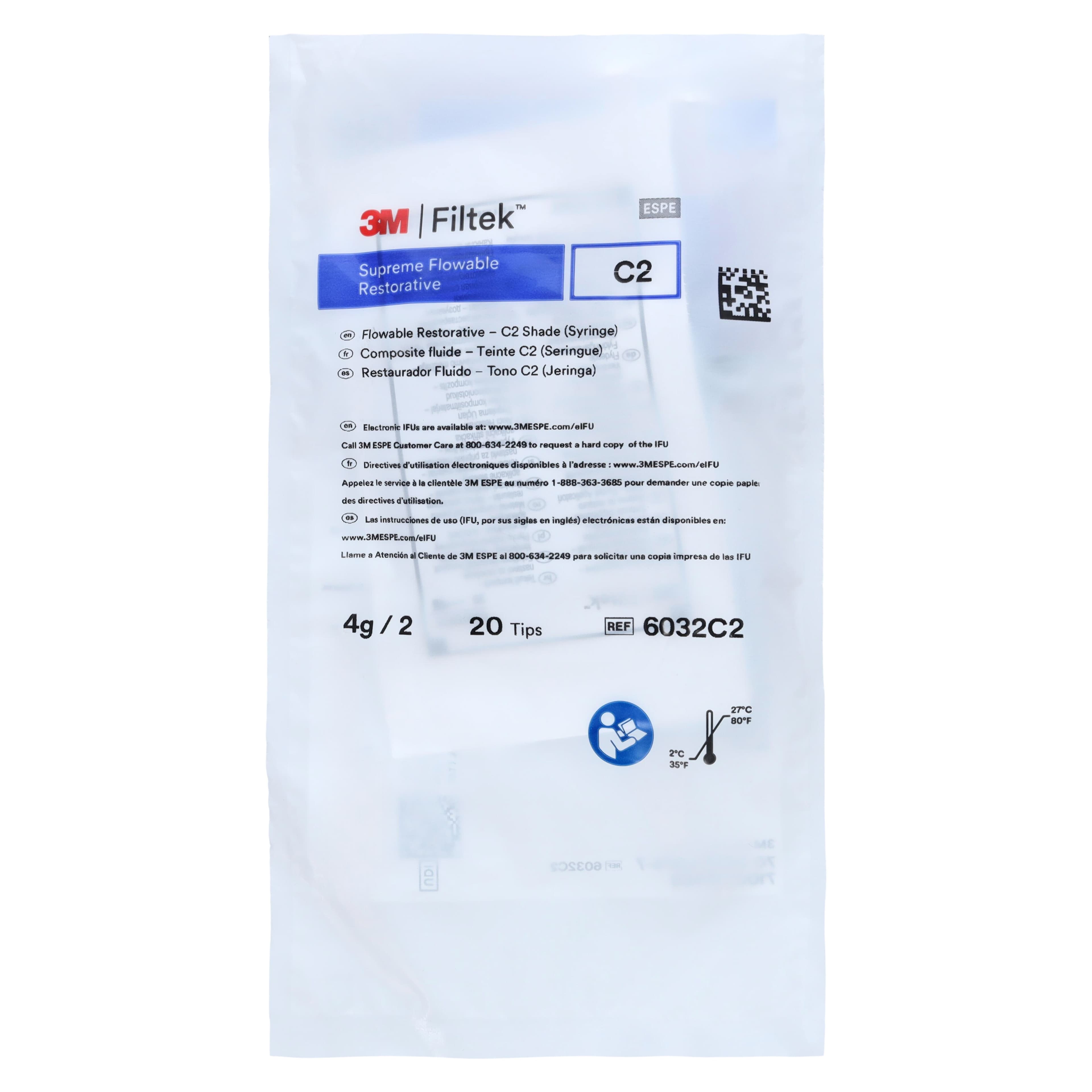 3M Filtek Supreme Flowable Restorative Syringe Refill, Shade C2, 2g Syringes (2/Pkg), 6032C2 thumbnail 8