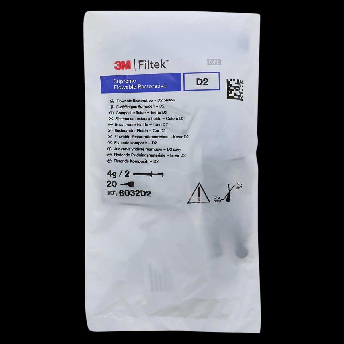 3M Filtek Supreme Ultra Flowable Composite Restorative, Syringe Refill, Shade D2, 2 g, 2/Pk, 6032D2 - Filtek Supreme Ultra Flowable, Syringe Refill, 2 g, D2, 2/Pk, 6032D2 - Image 1