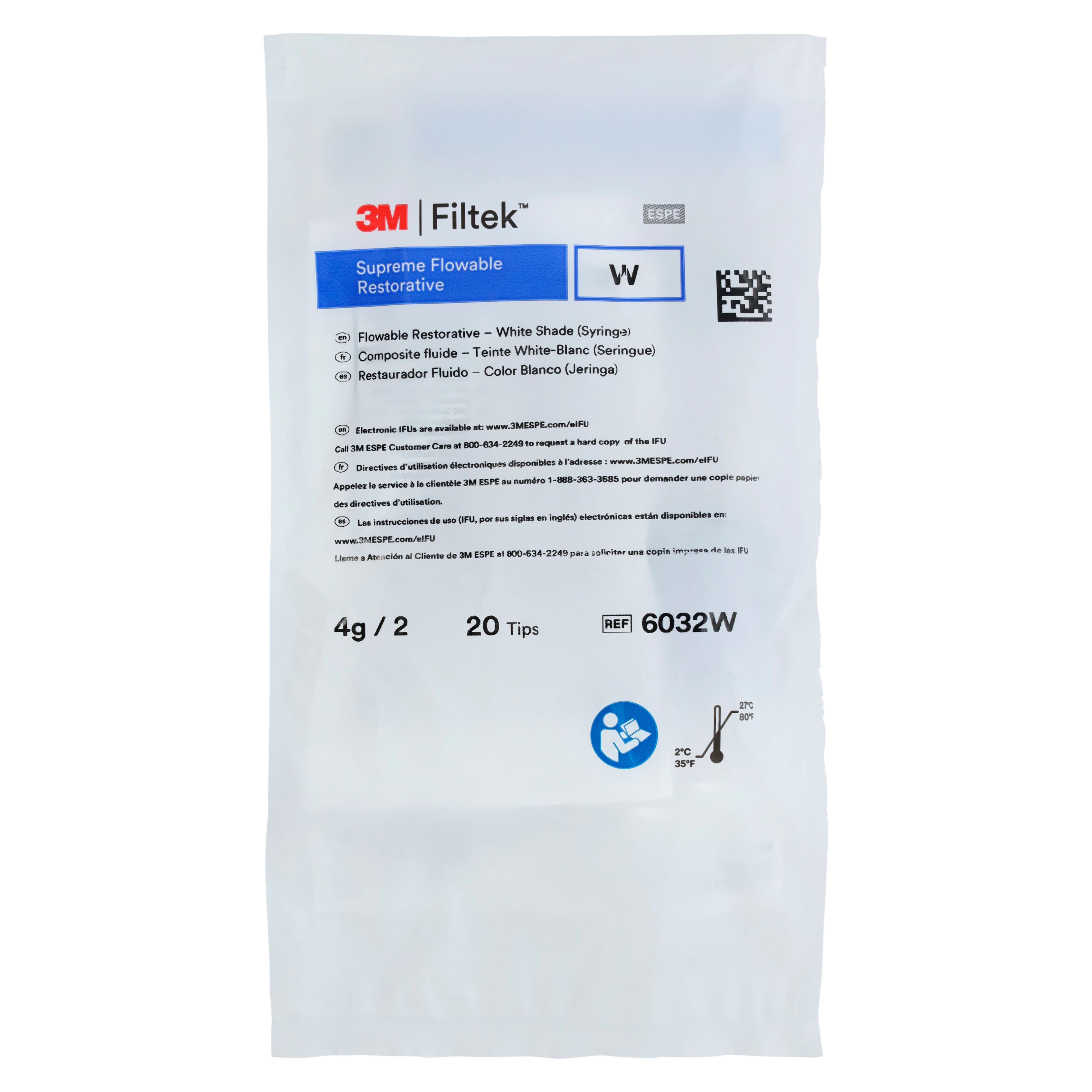 Filtek Supreme Ultra Flowable Composite, Syringe Refill, 2 g, Shade W (White), 2/Pk, 6032W thumbnail 4