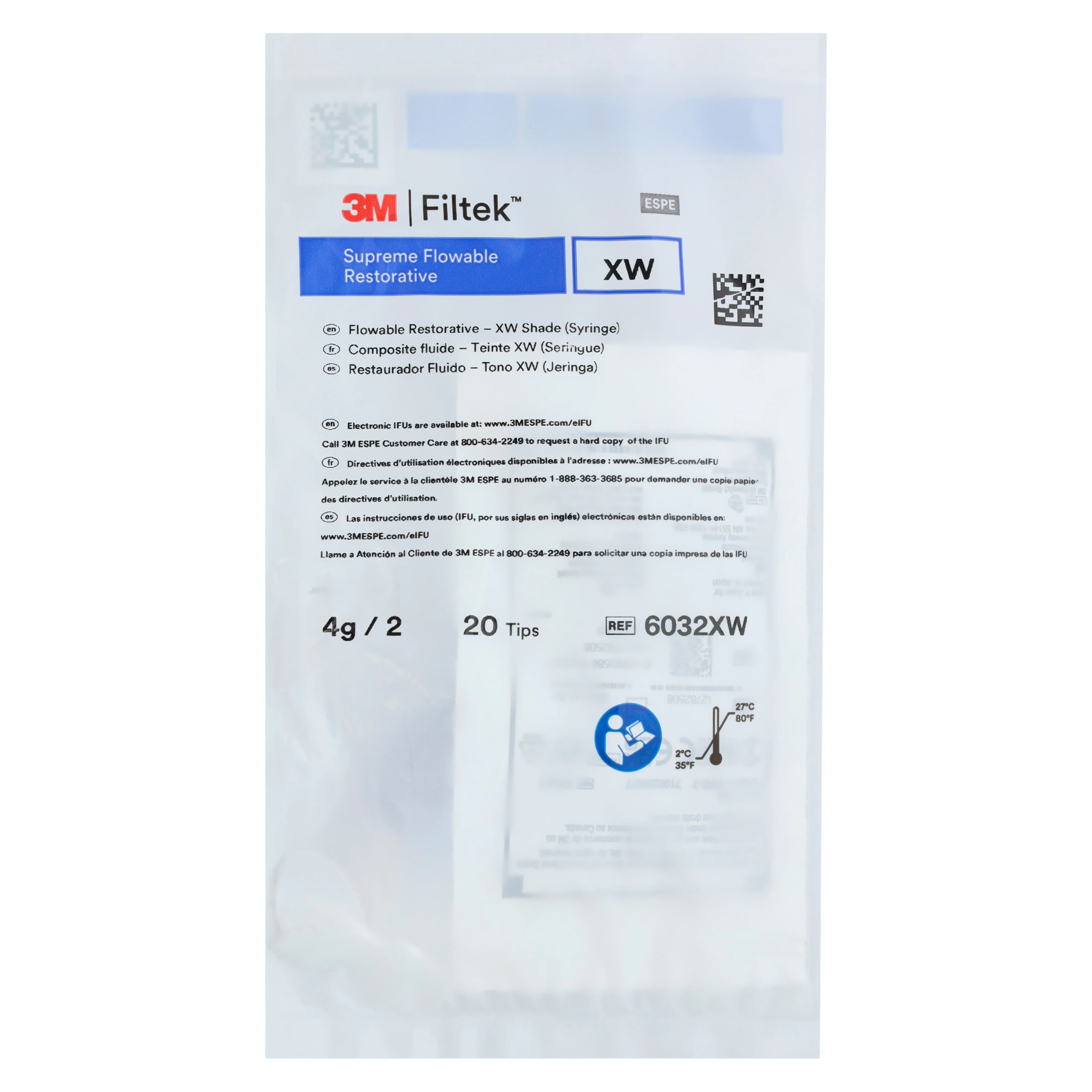 Filtek Supreme Ultra Flowable Composite, Syringe Refill, Extra White (XW), 2 g Syringes, 2/Pk, 6032XW thumbnail 4