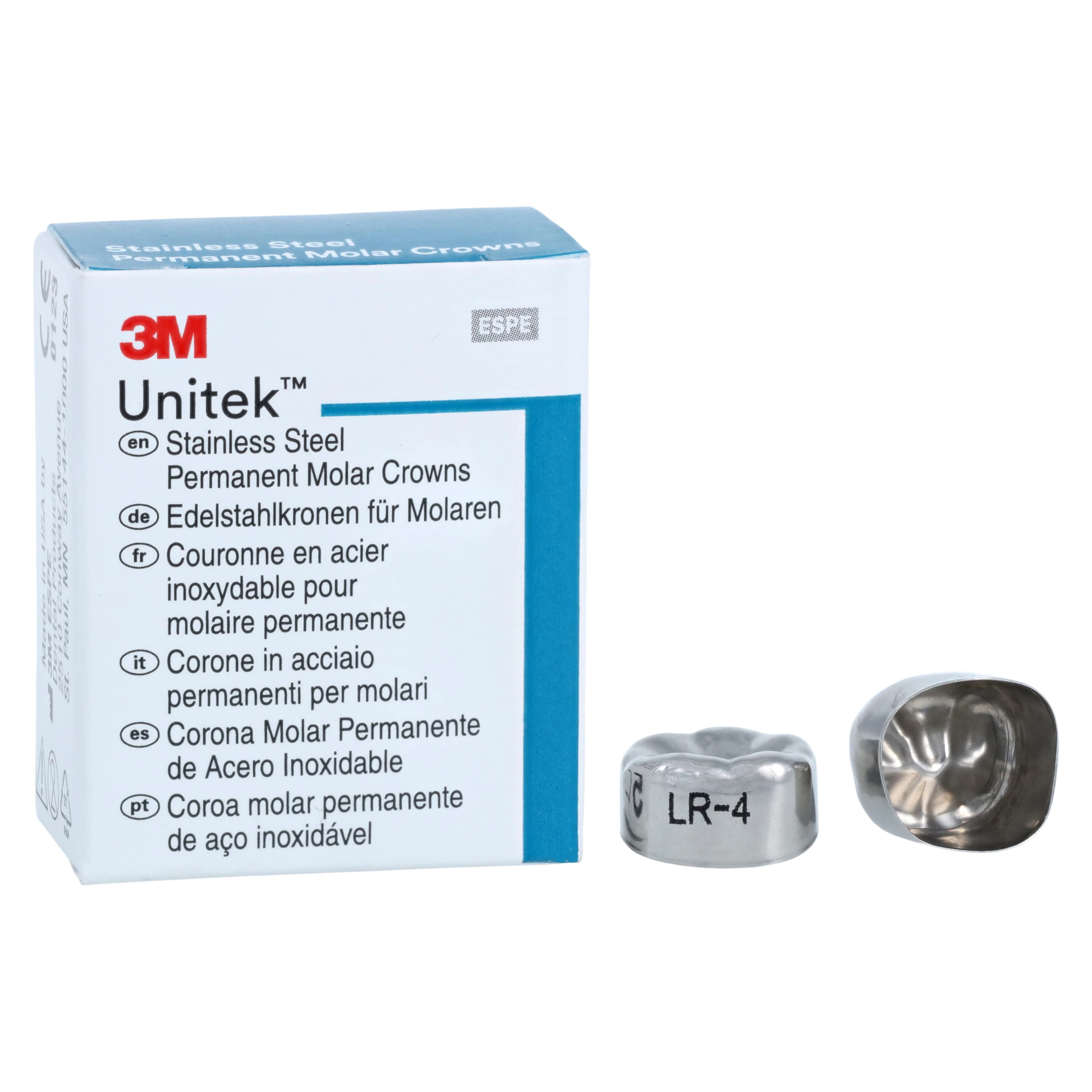 3M Unitek Stainless Steel Permanent Molar Crowns, Lower Right First Permanent Molar, Size 4 (4LR), 5/Box, 900344 thumbnail 2