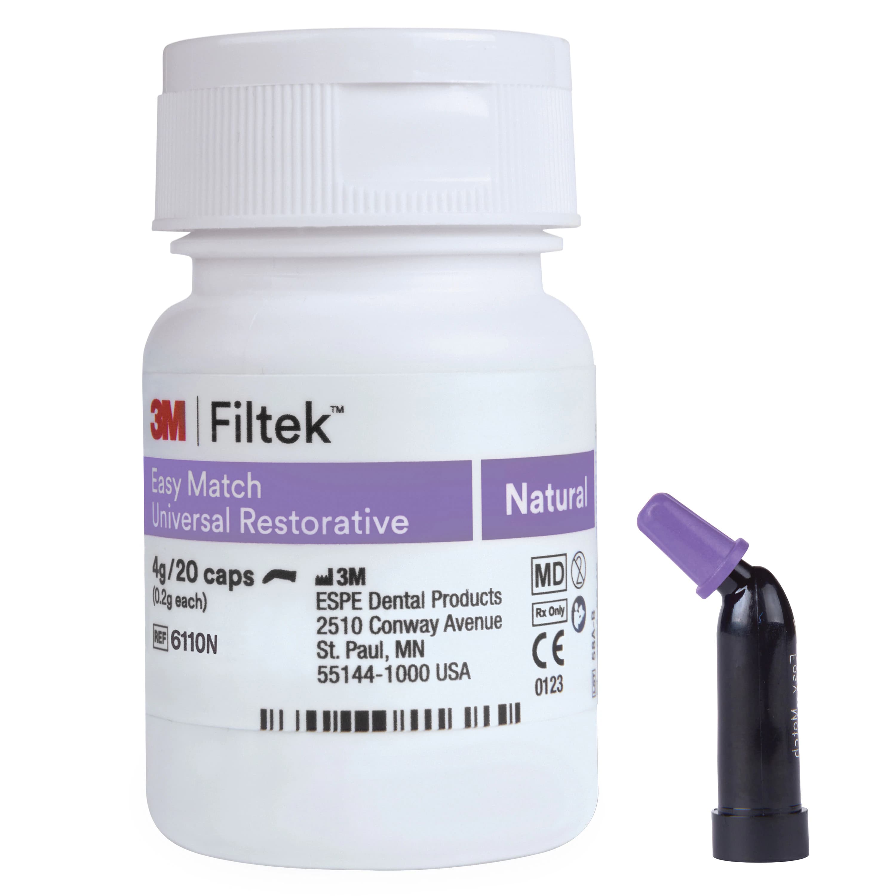 3M Filtek Easy Match Universal Restorative Capsules, Natural, 0.2g, 20/Pk, 6110N - Filtek Easy Match Universal Restorative 0.2g Capsule 20/Pk Natural, 6110N - Image 1