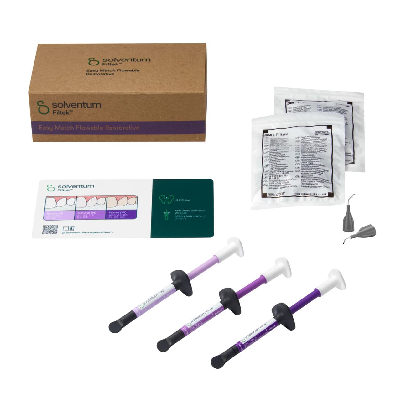 Solventum™ Filtek™ Easy Match Flowable Restorative Syringe Intro Kit, 3 x 2g Syringes (Bright, Natural, Warm), #6125K thumbnail 2