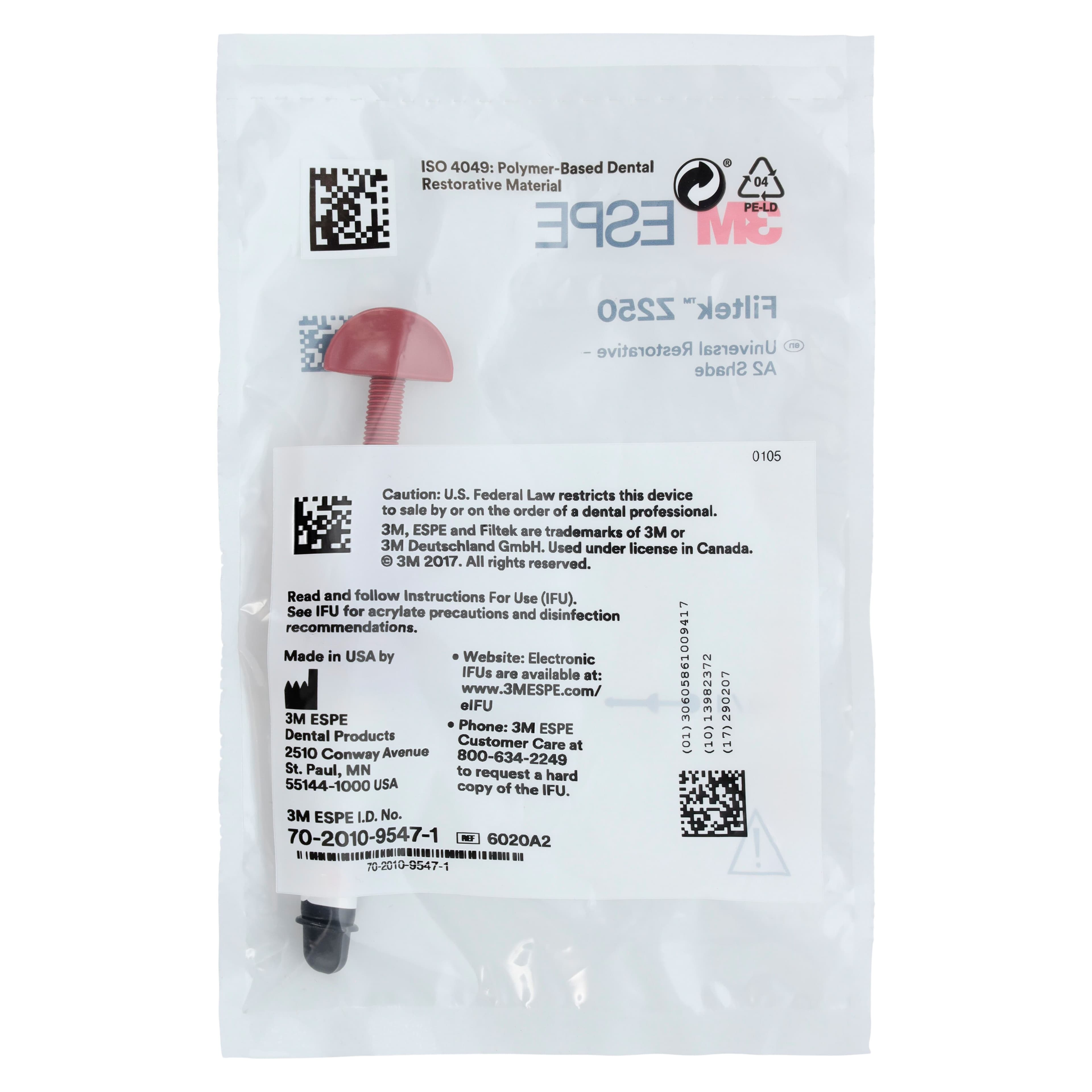 3M Filtek Z250 Universal Restorative Composite, Syringe Refill, 4g, Shade A2, 6020A2 thumbnail 3