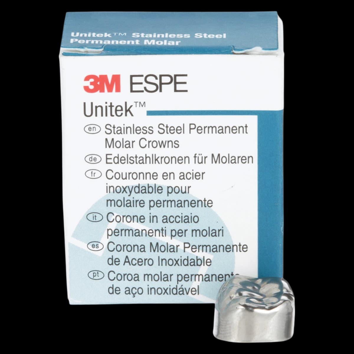 3M Unitek Stainless Steel Permanent Molar Crowns, Lower Right First Permanent Molar, Size 5 (5LR), 5/Box, 900345 - 3M Unitek SS Permanent Molar Crowns Lower Right First Permanent Molar Size 5 5Bx - Image 1