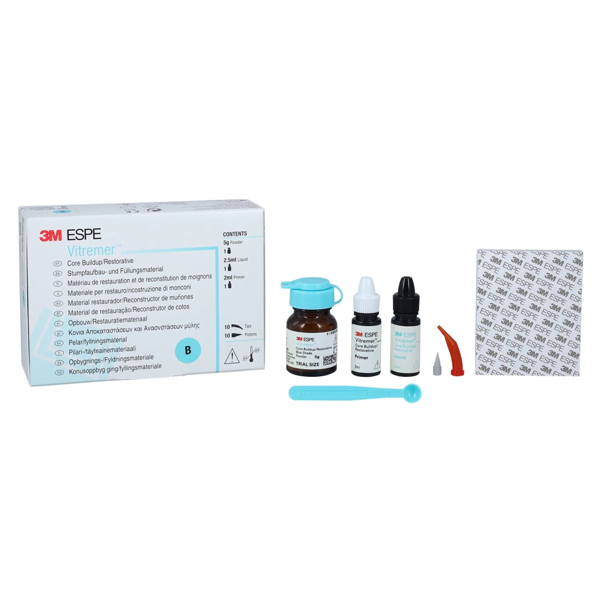 3M™ Vitremer™ Core Buildup/Restorative Glass Ionomer Trial Kit, Blue Shade, 3303MPB - 3M™ Vitremer™ Core Buildup/Restorative Blue Shade Trial Kit - Image 1