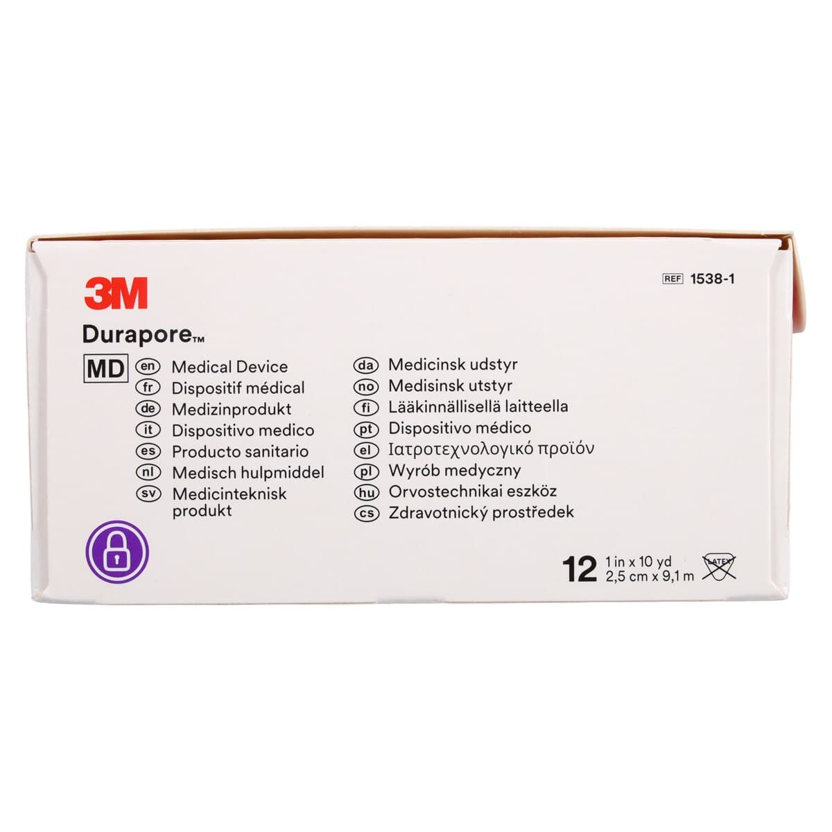 3M Durapore Surgical Tape, 1" x 10 yds, White, Non-Sterile, 12 Rolls/Box, 1538-1 thumbnail 4