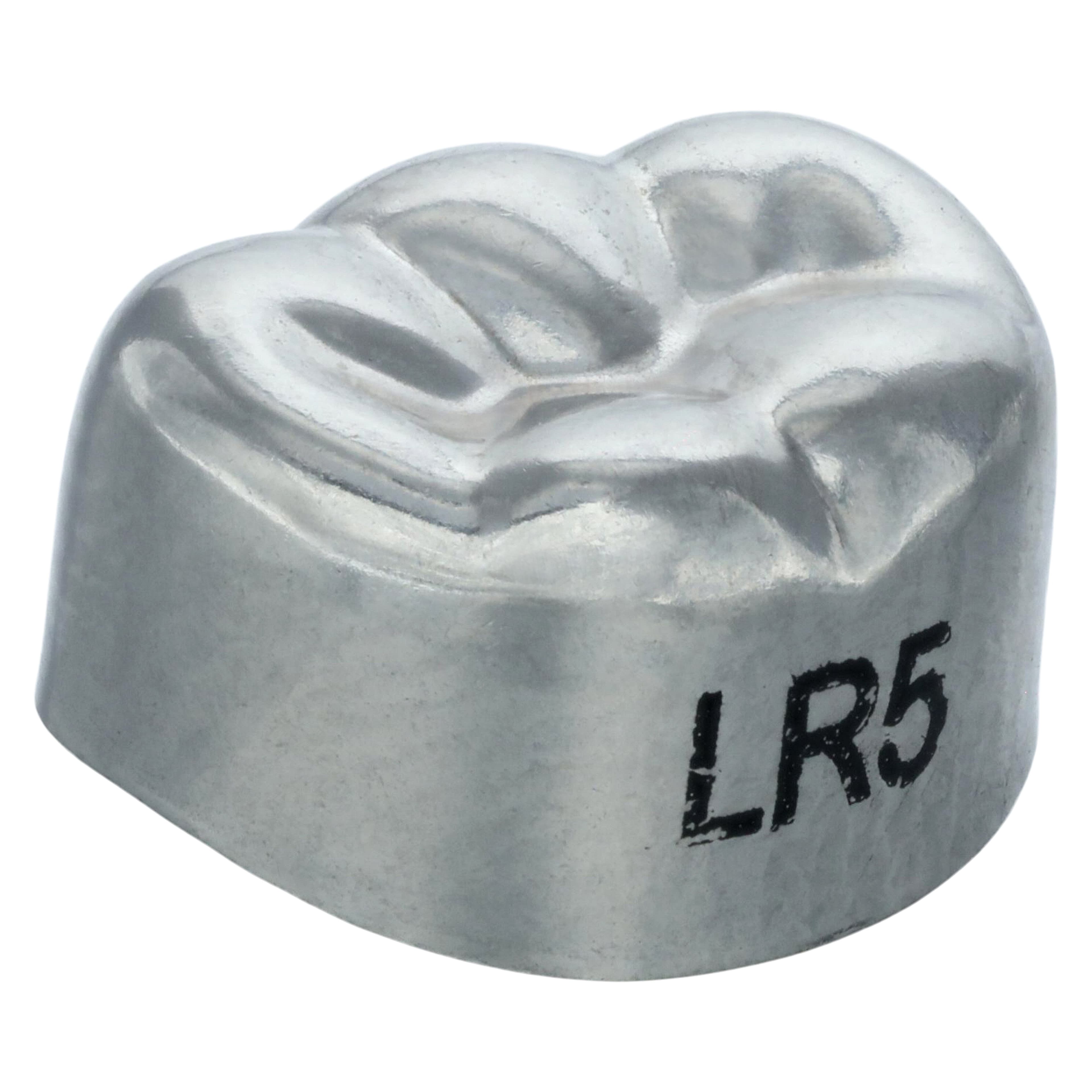 3M Unitek Stainless Steel Primary Molar Crown, Lower Right Second Primary Molar, Size 5 (LR5), 5/Pk, 900245 thumbnail 3