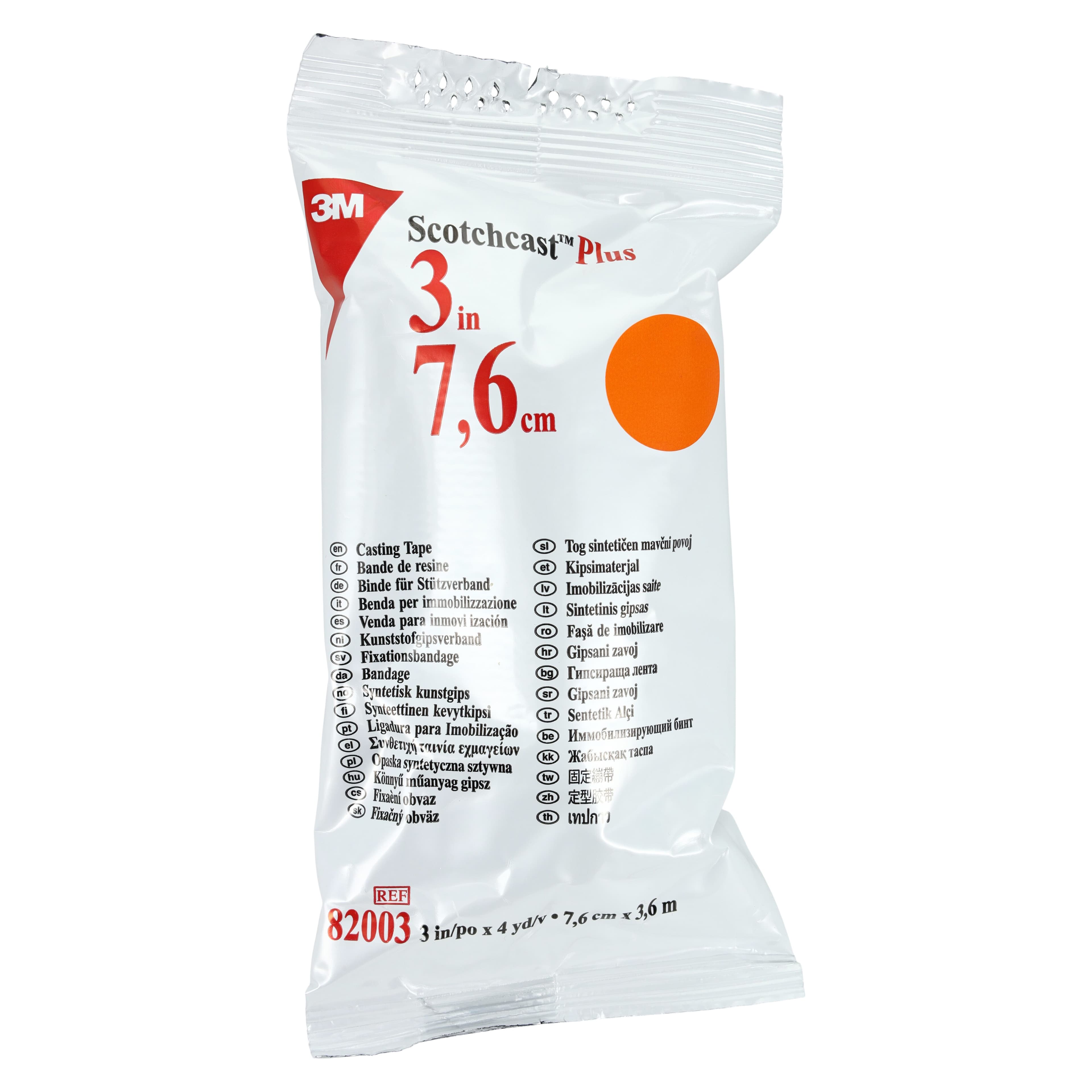 3M Scotchcast Plus Casting Tape, 3" x 4 yds, Bright Orange, 10/Case, 82003W thumbnail 2
