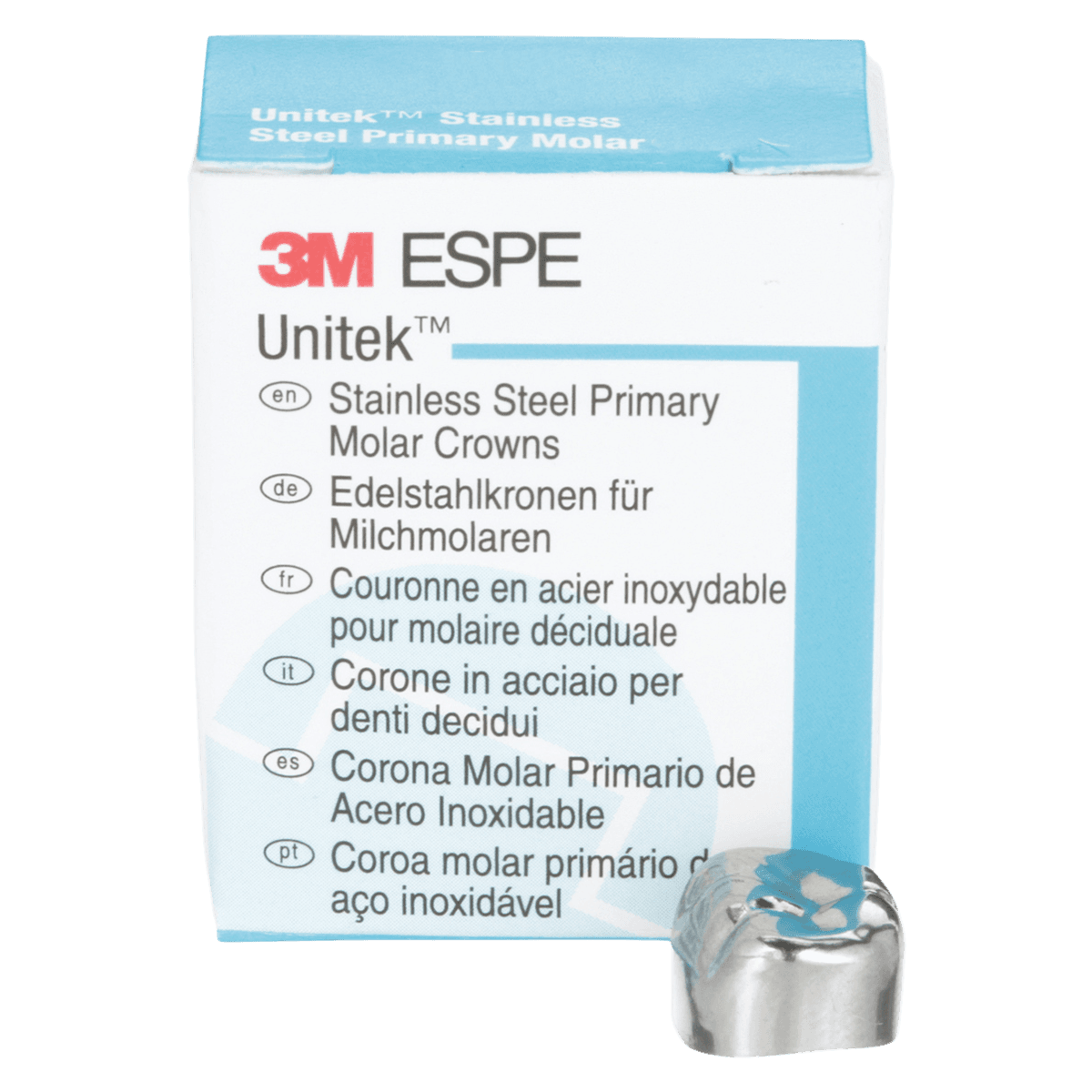 3M Unitek Stainless Steel Primary Molar Crown, Lower Right Second Primary Molar, Size 7 (LR7), 5/Box, 900247 thumbnail 2