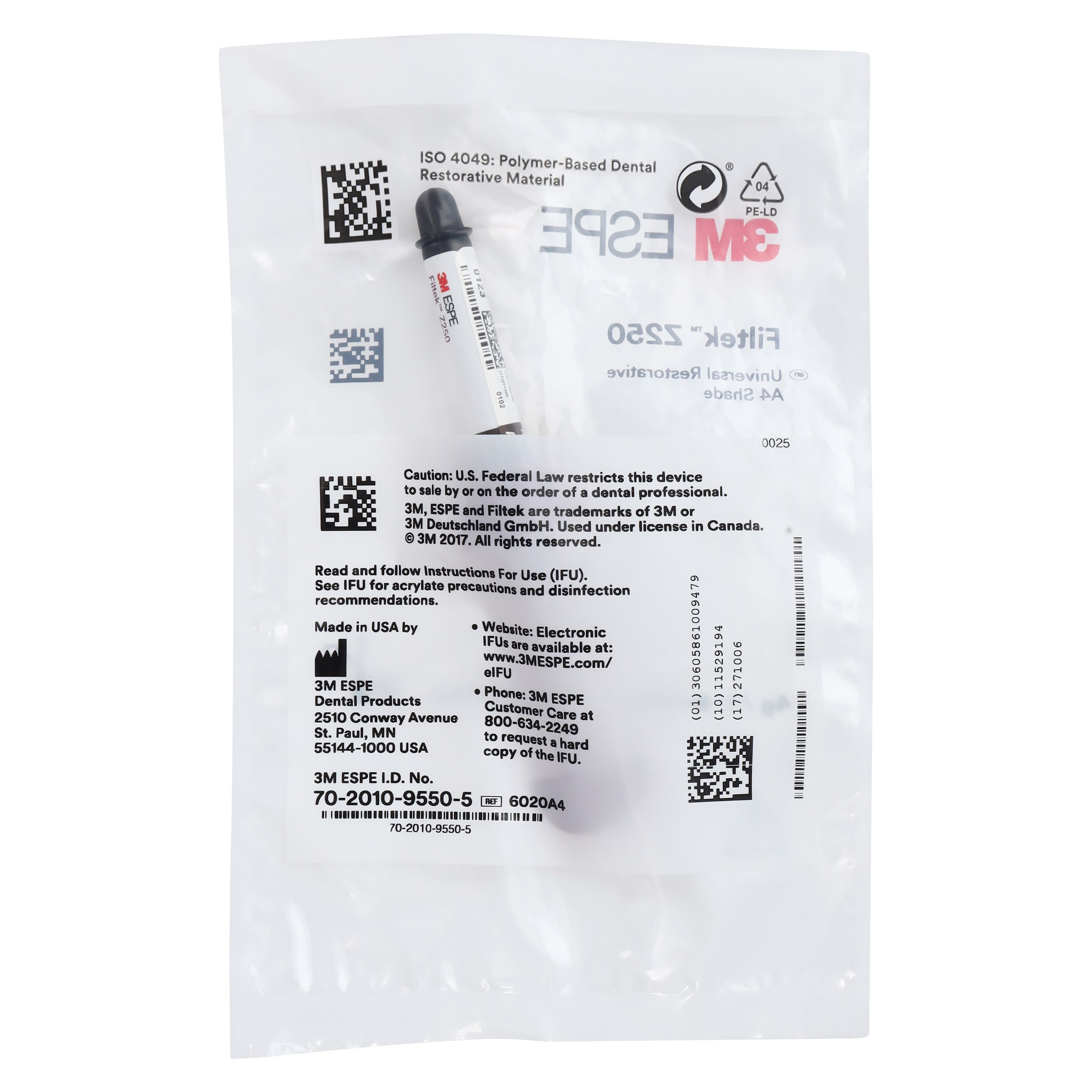 3M Filtek Z250 Universal Restorative Composite, Shade A4, 4g Syringe Refill, 6020A4 thumbnail 4